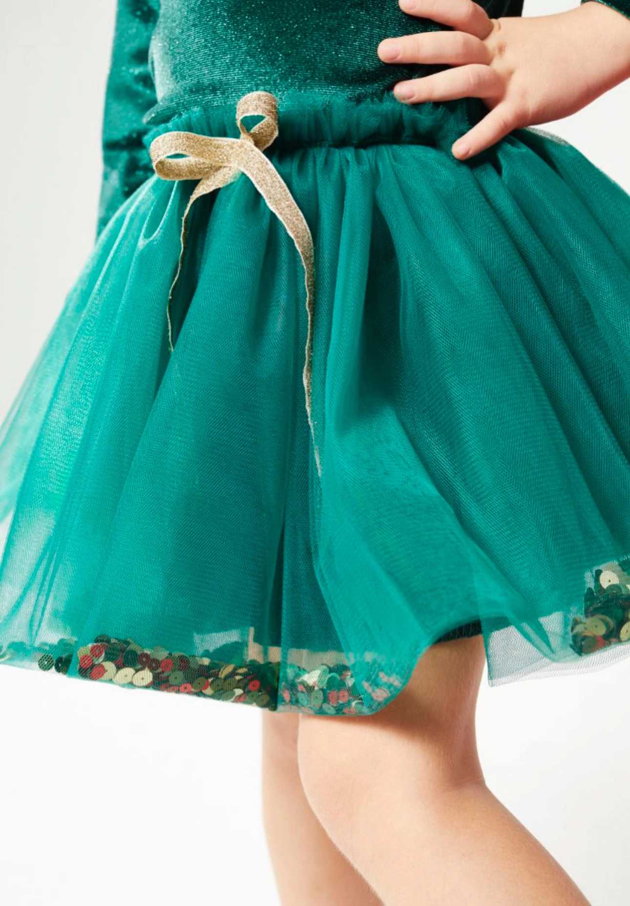 Christmas Yeşil Tül Elbise