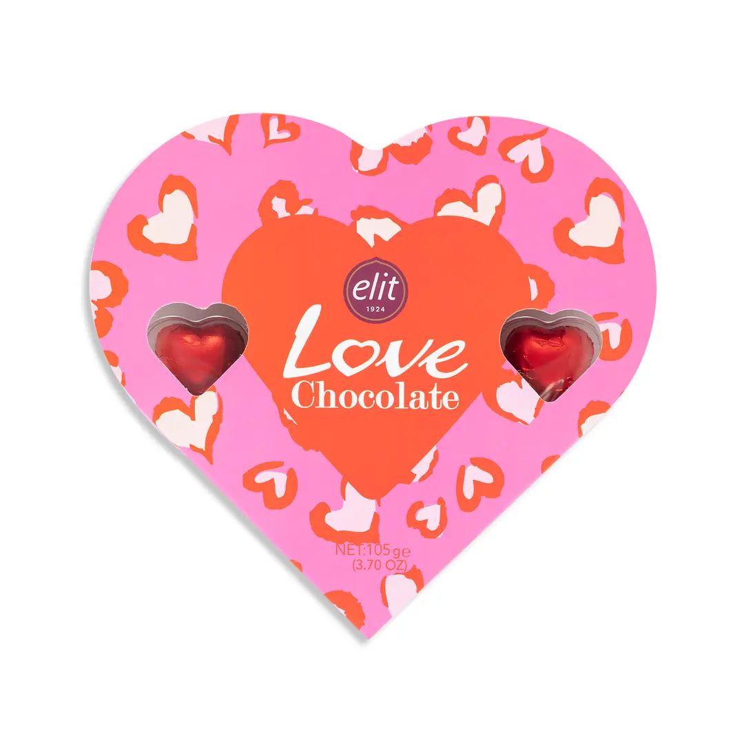 Spesiyal Sütlü Love Chocolate Pembe Kutu Sevgiliye Kalp Çikolata