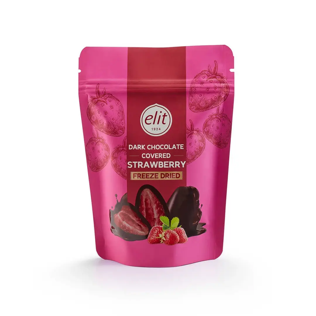 Bitter Çikolata Kaplı Freeze Dried Bütün Çilek Draje 80g