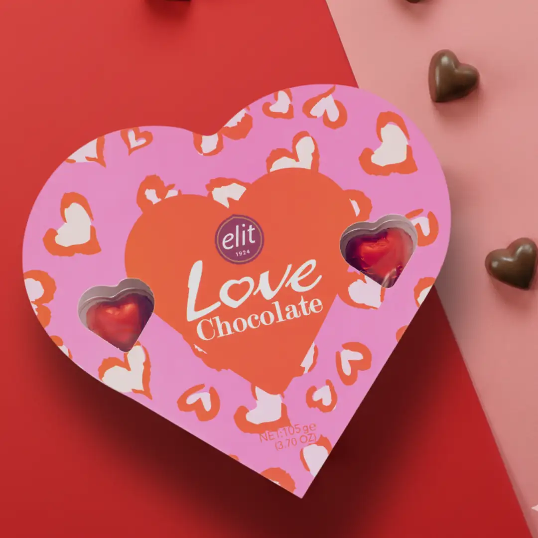 Spesiyal Sütlü Love Chocolate Pembe Kutu Sevgiliye Kalp Çikolata
