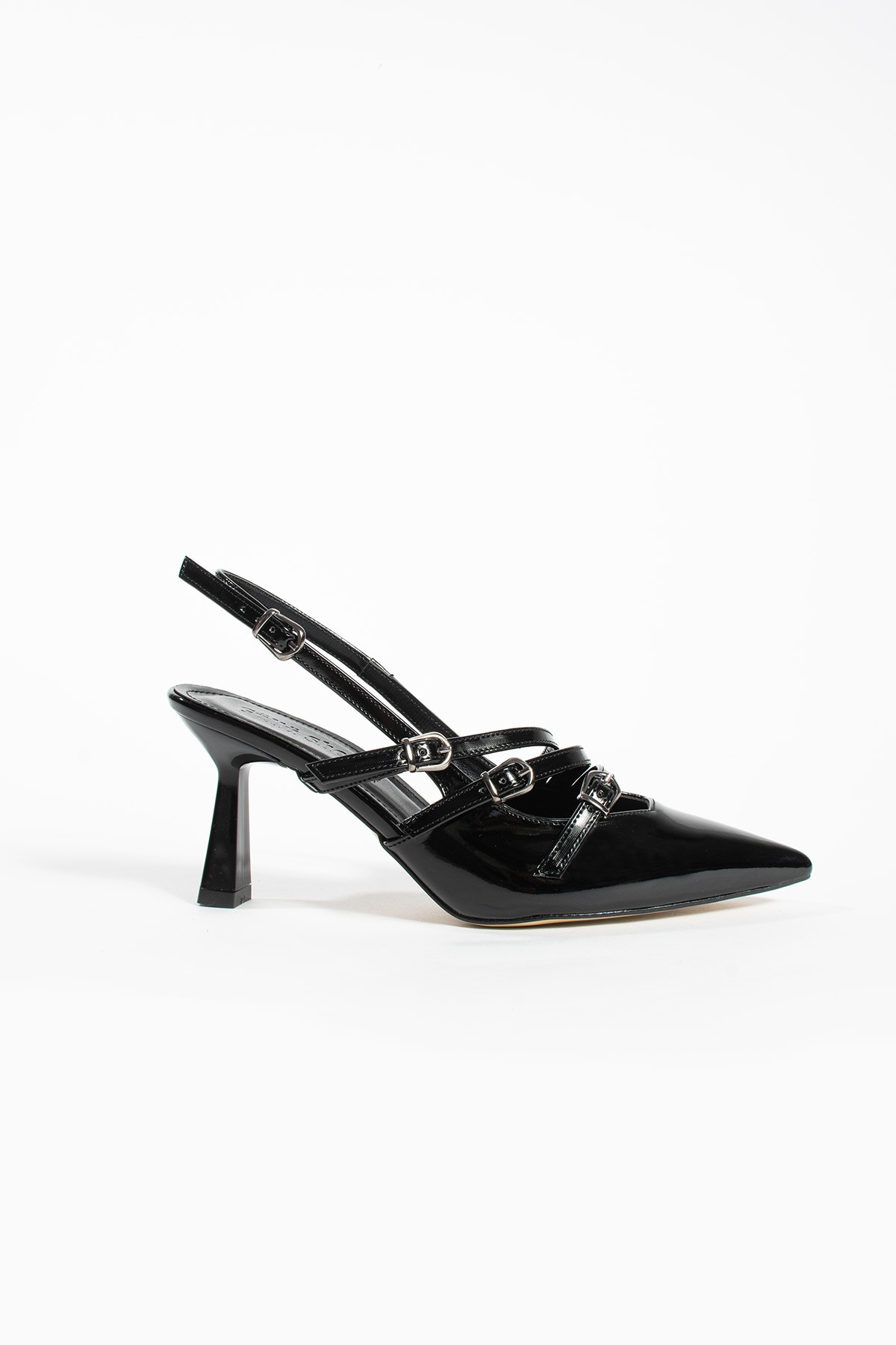 Kadın Topuklu Ayakkabı - 3 Bantlı Toka Detaylı Stiletto Rahat Şık ve Modern - 8cm