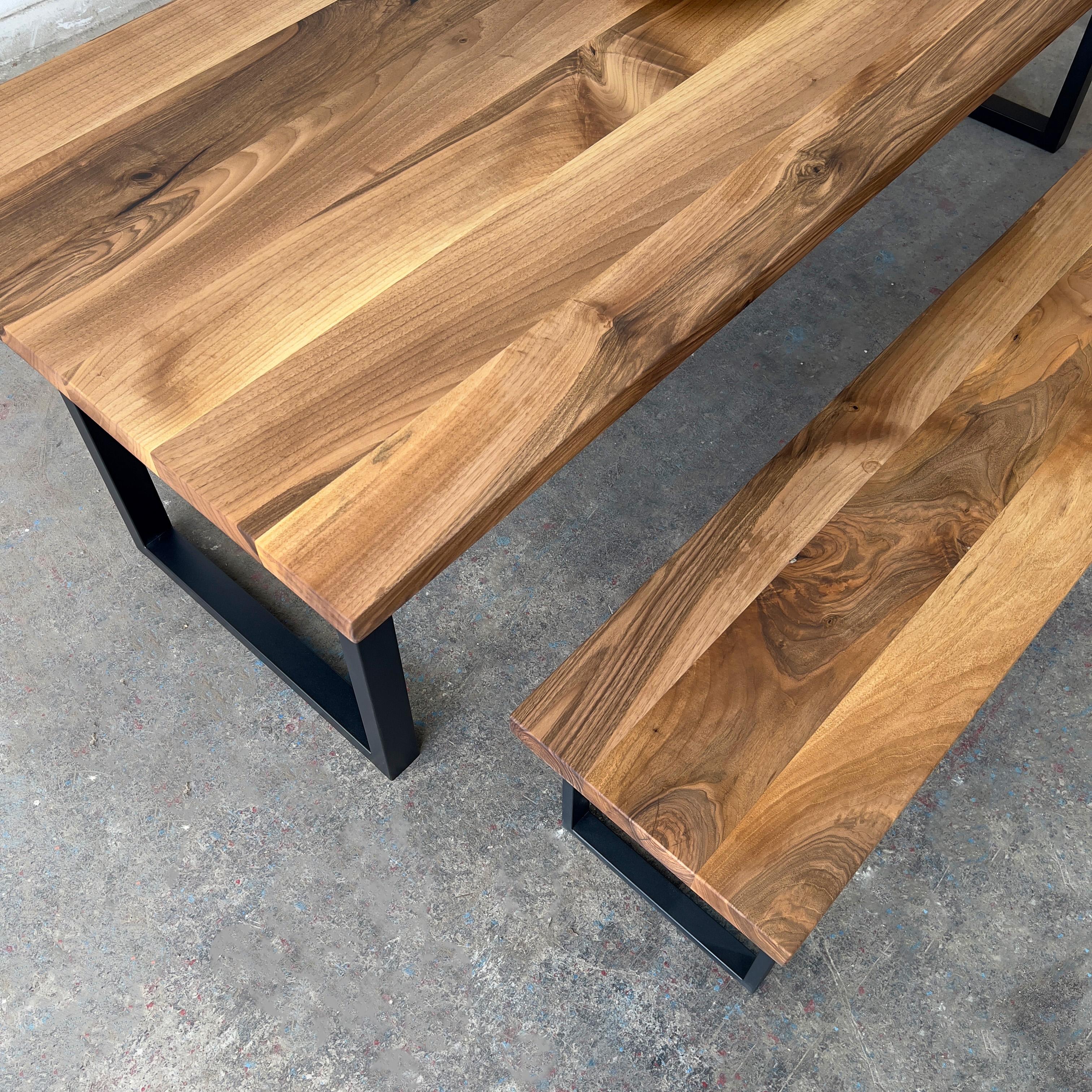 Solid Walnut Table and Matching Bench