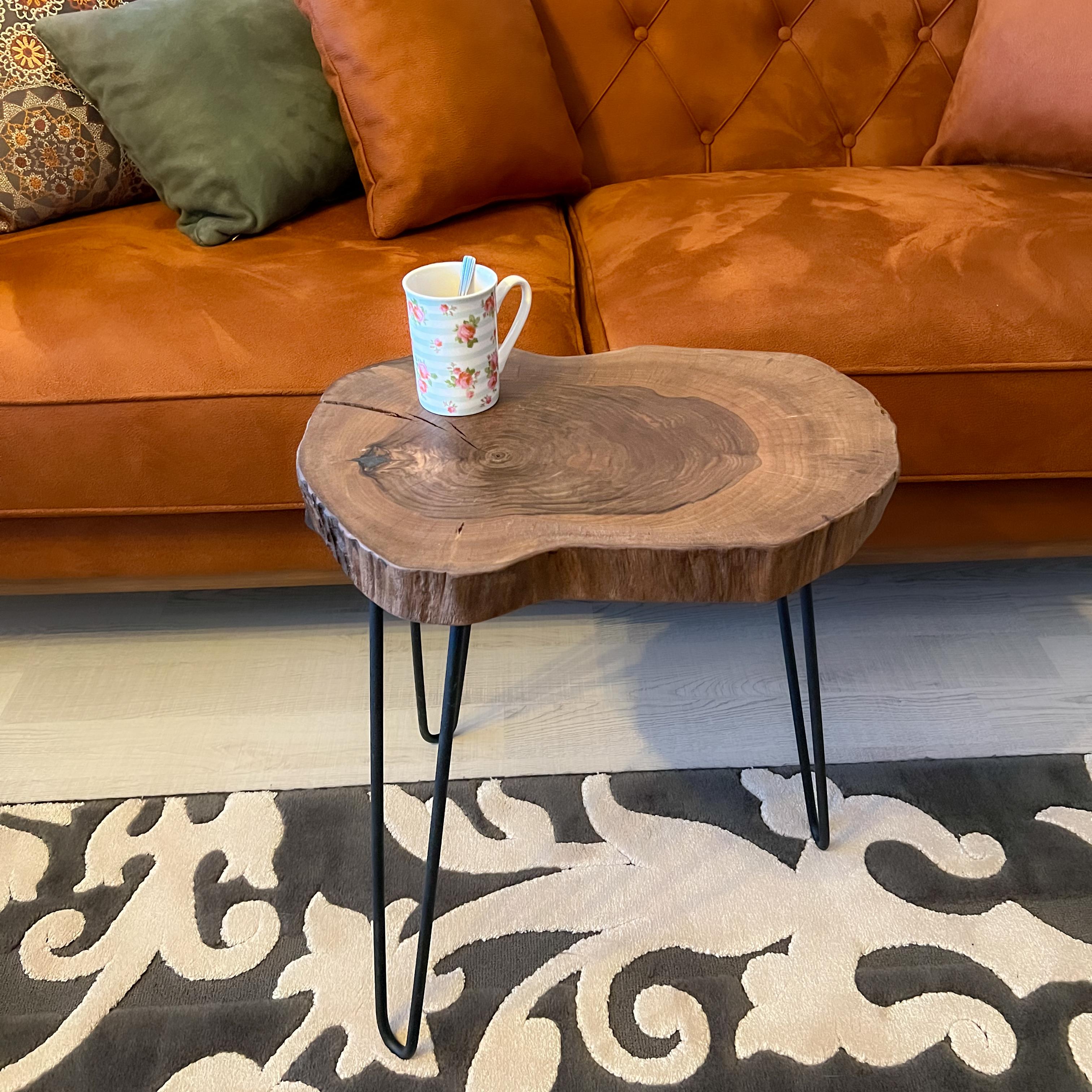 Live Edge Walnut Nested Coffee & Side Table Set