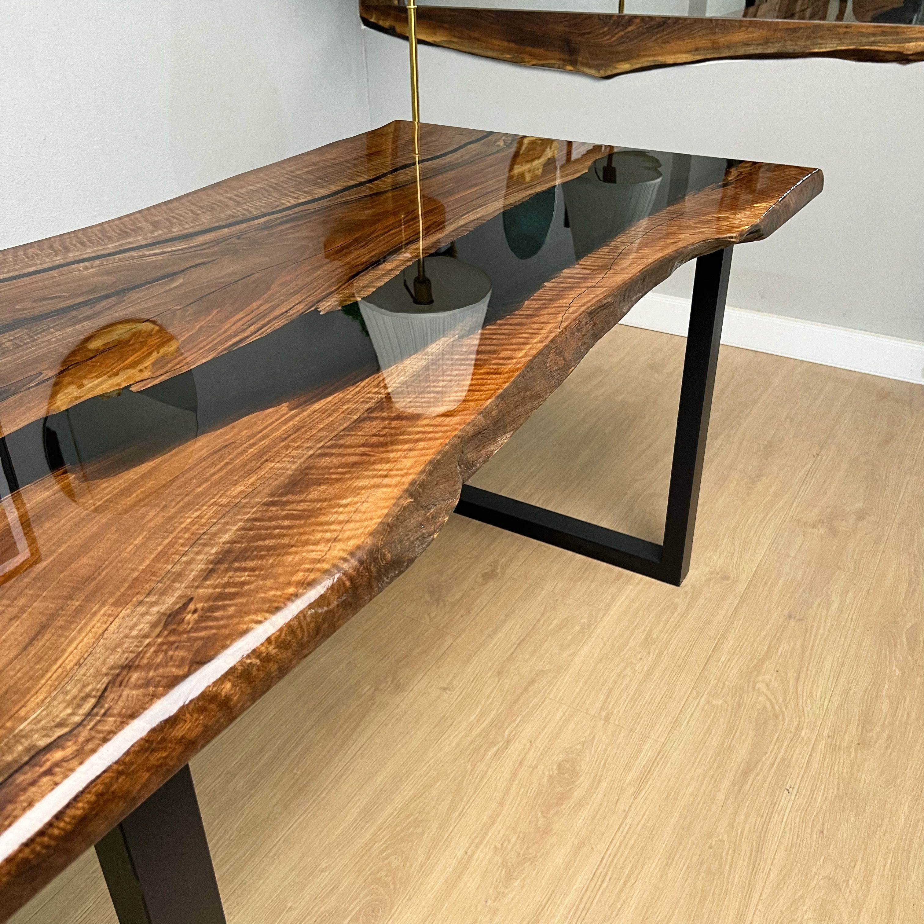 Quick Ship Live Edge Walnut Epoxy Resin Table