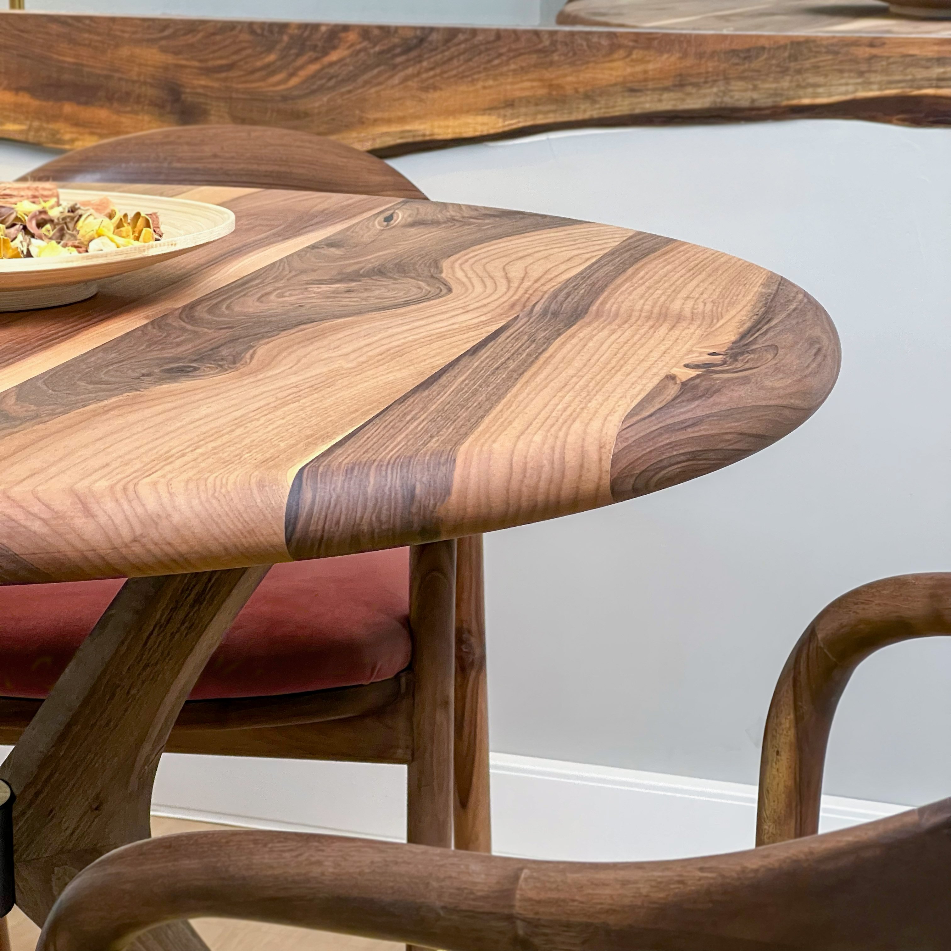 Round Solid Walnut Dining Table