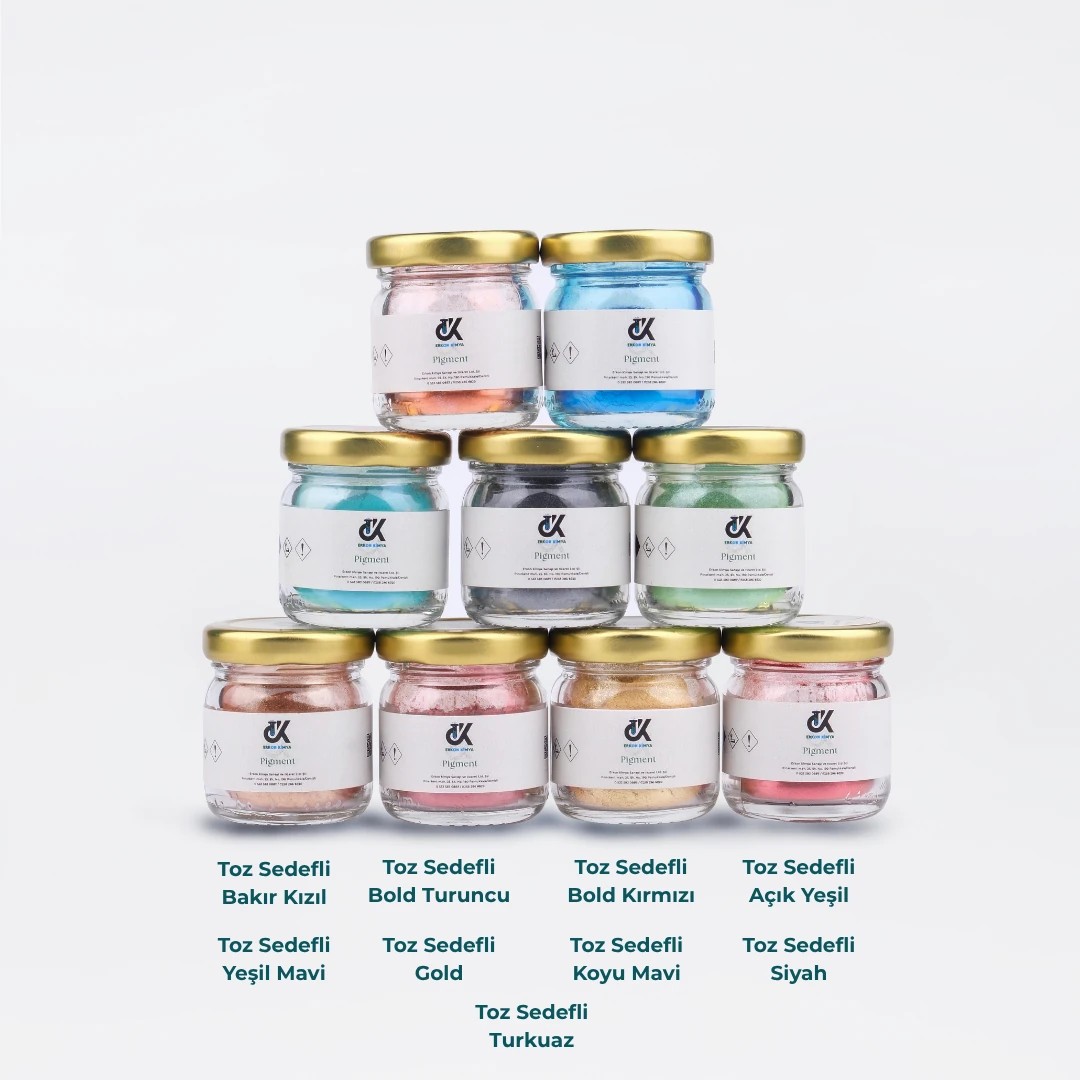 Sedefli Metalik Epoksi Toz Pigment Seti – 9 Renk | 90 gr (9x10g)