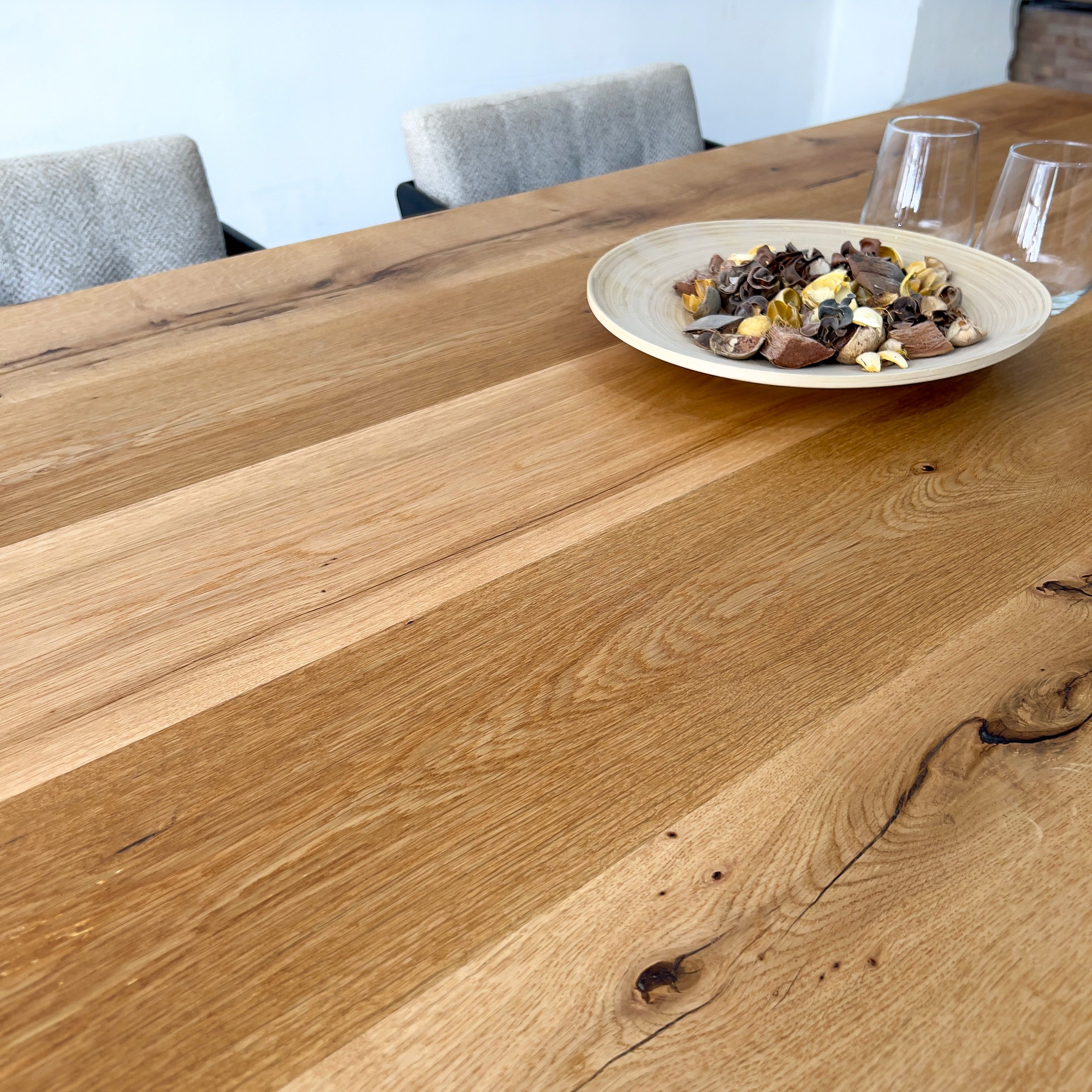 Industrial Modern Solid Oak Dining Table