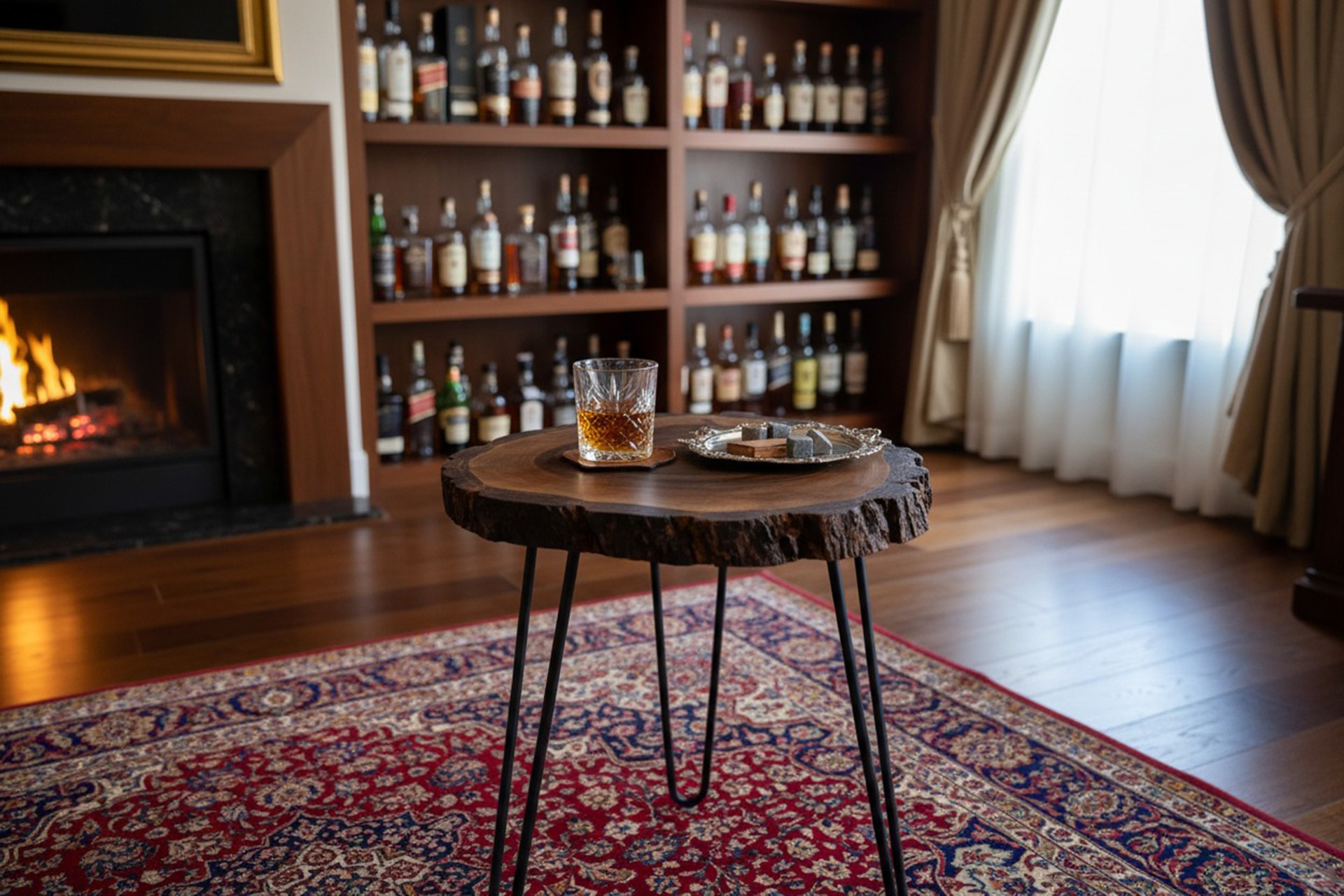 Live Edge Walnut Nested Coffee & Side Table Set