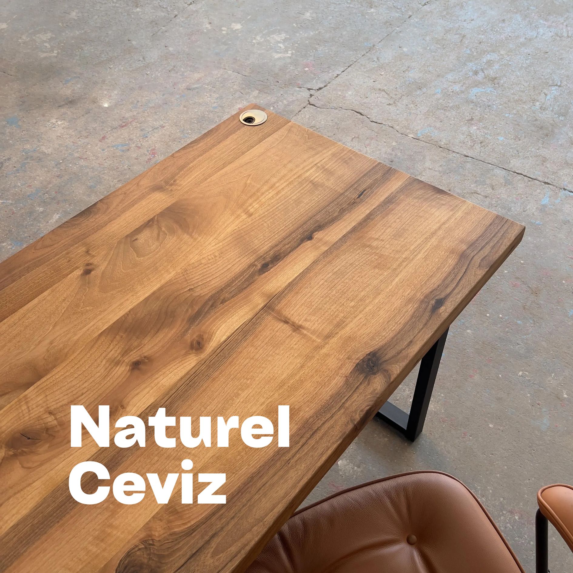 Masif Ceviz Çalışma Masası | Naturel Ceviz ve Koyu Ceviz