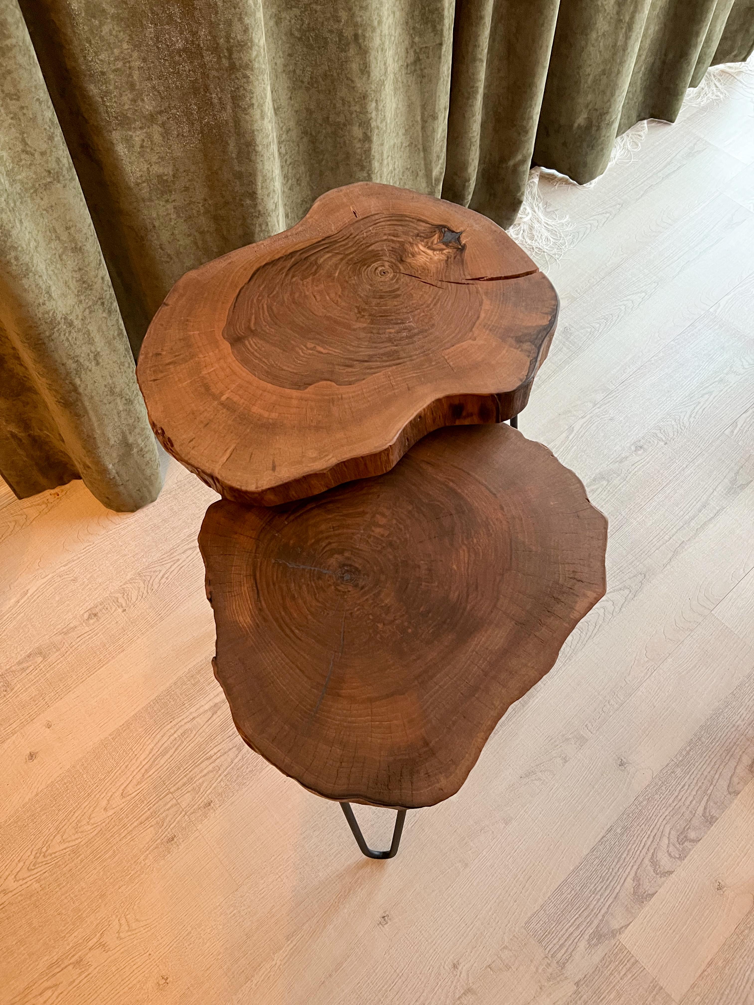 Live Edge Walnut Nested Coffee & Side Table Set