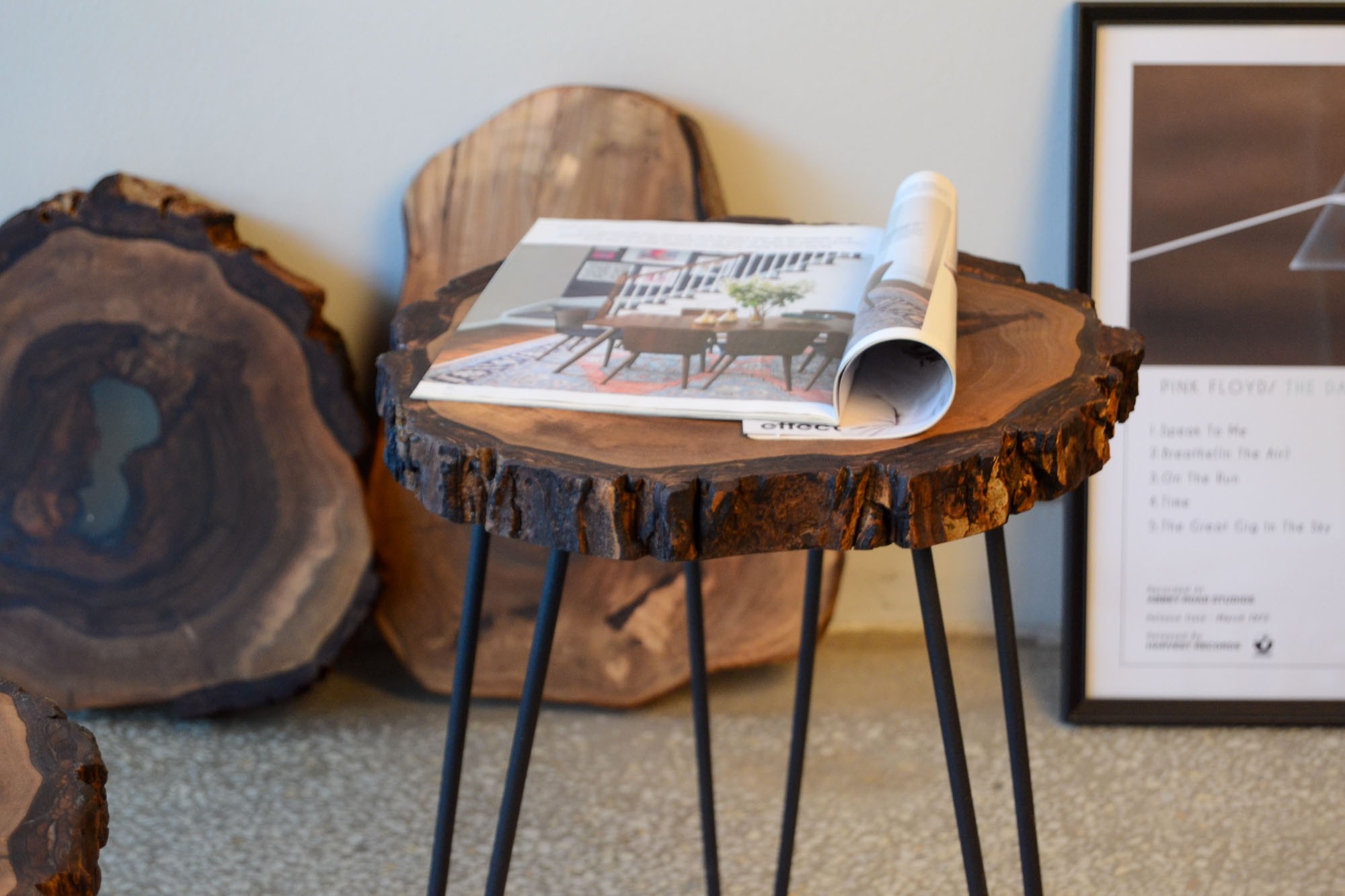 Live Edge Walnut Nested Coffee & Side Table Set