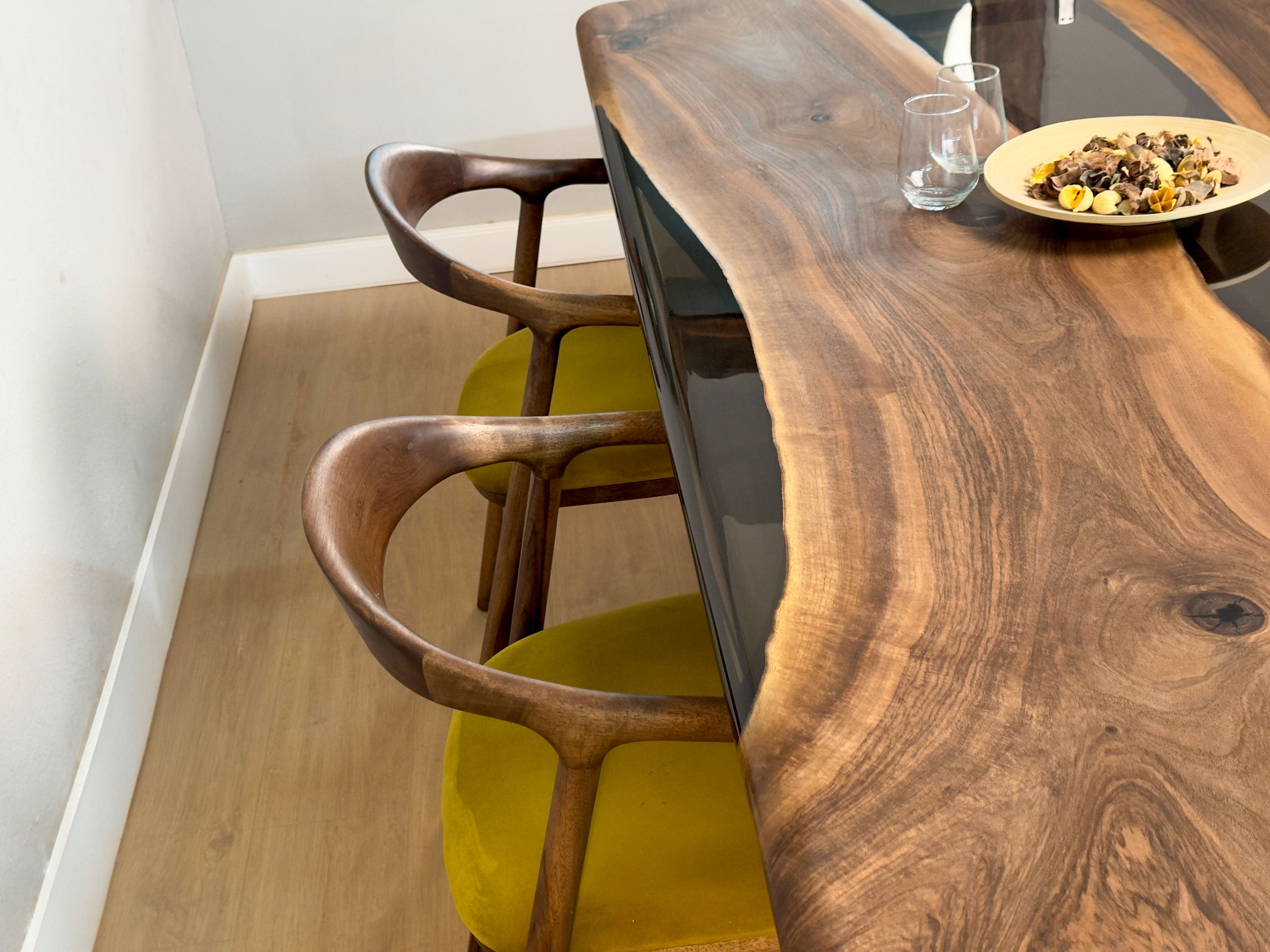 Solid Walnut Table and Matching Bench