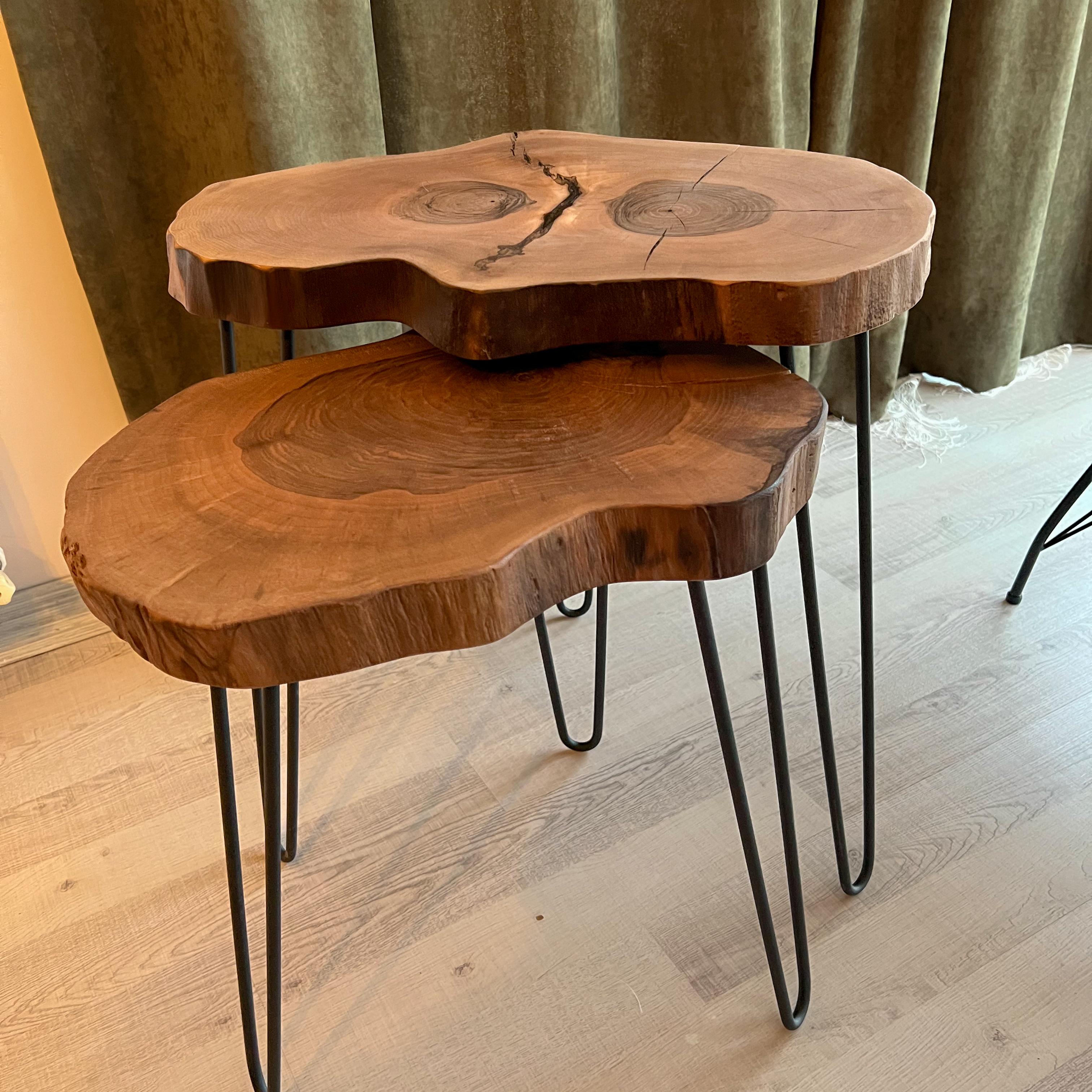 Live Edge Walnut Nested Coffee & Side Table Set