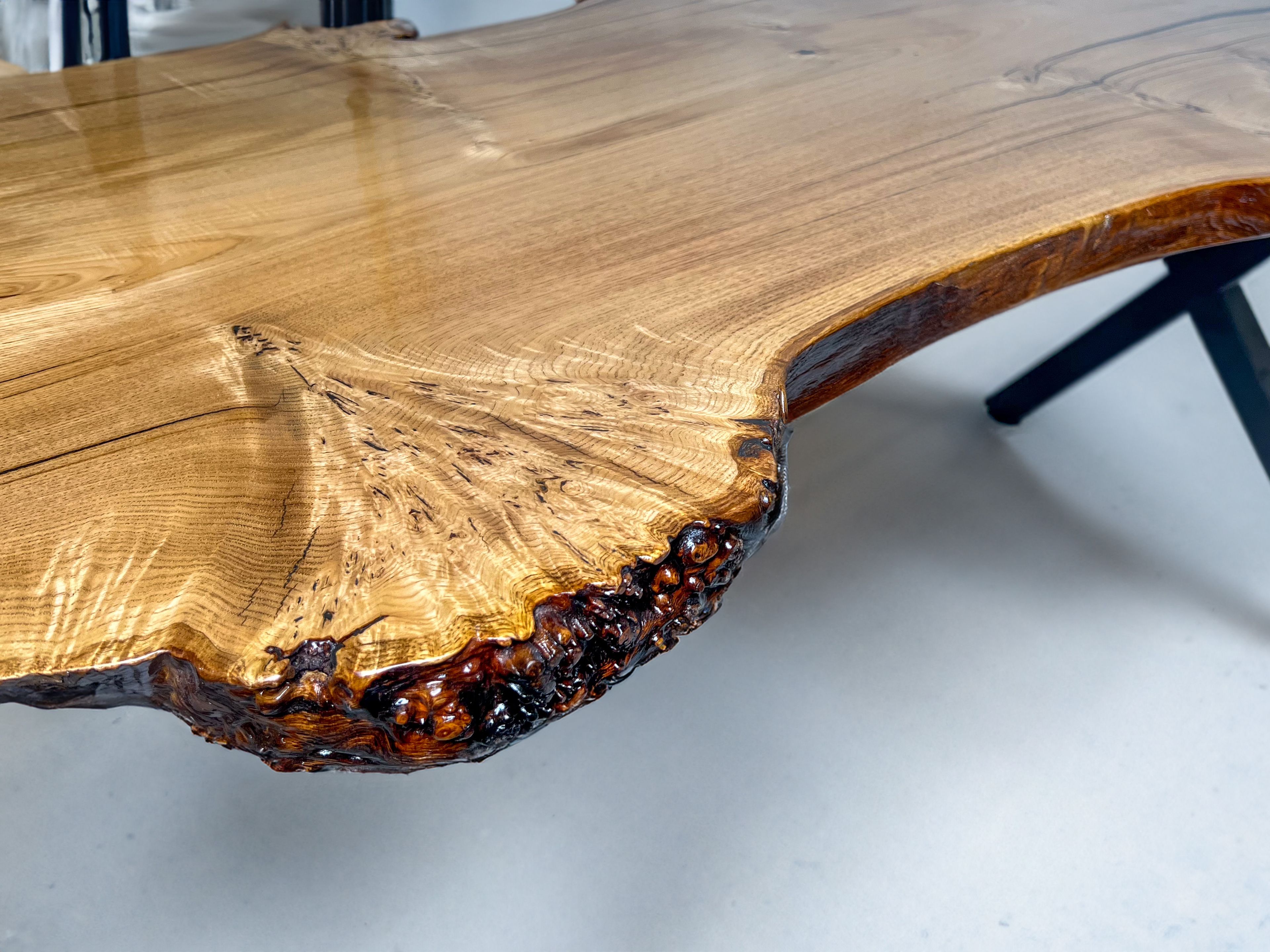 Quick Ship - Live Edge Slab Table, Solid Chestnut, 82L x 36W inches