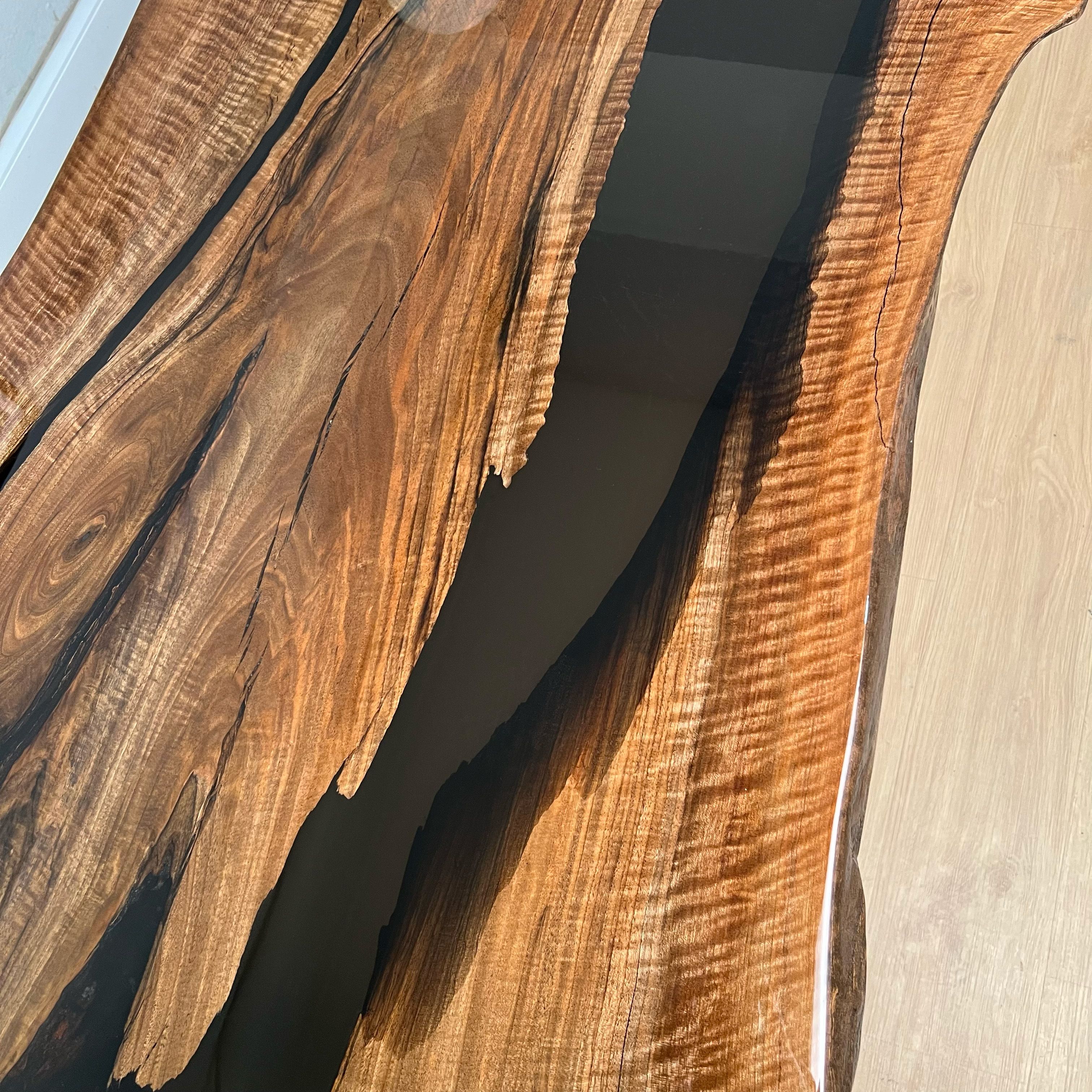 Quick Ship Live Edge Walnut Epoxy Resin Table