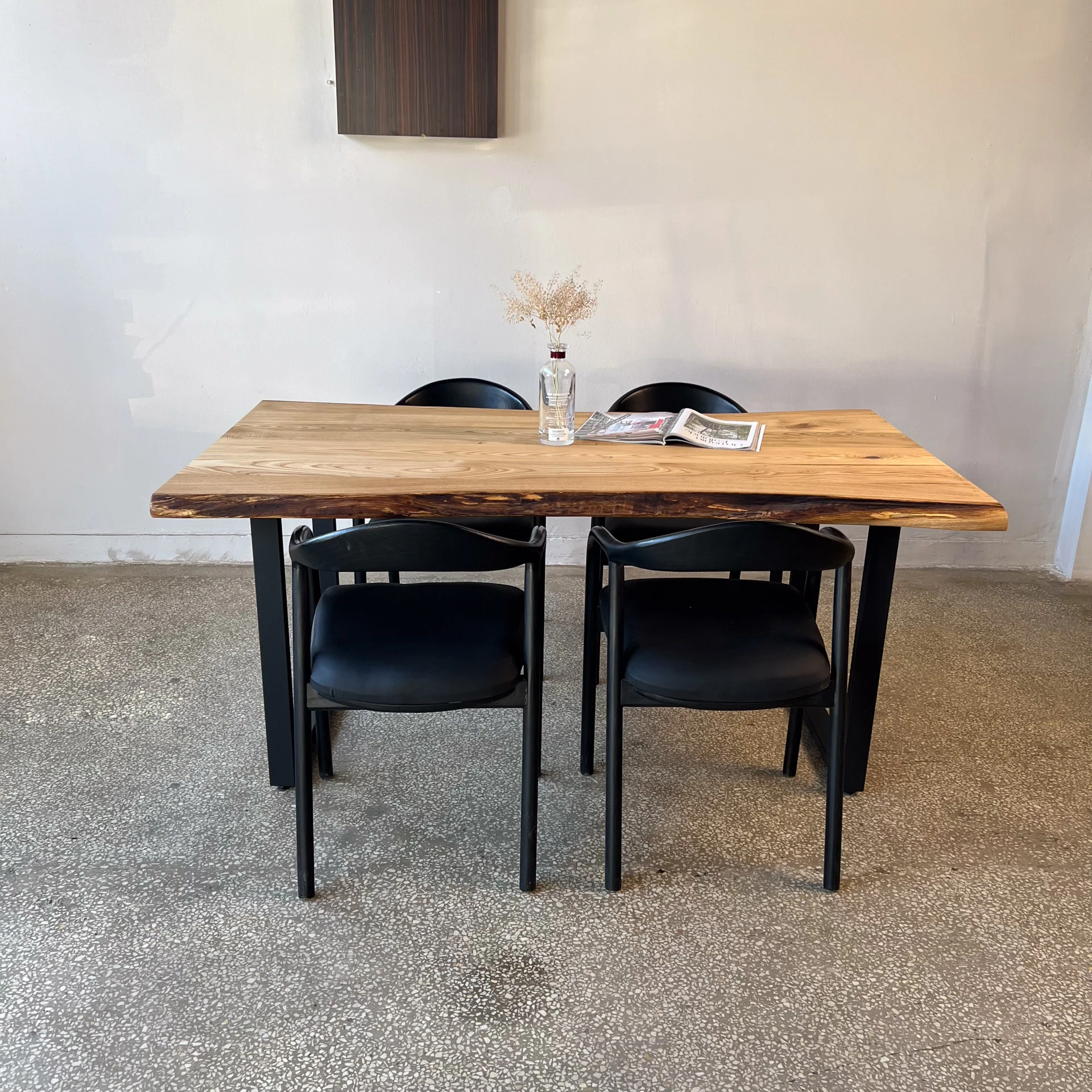 Doğal Kenar Kestane Ahşap Kütük Mutfak ve Yemek Masası