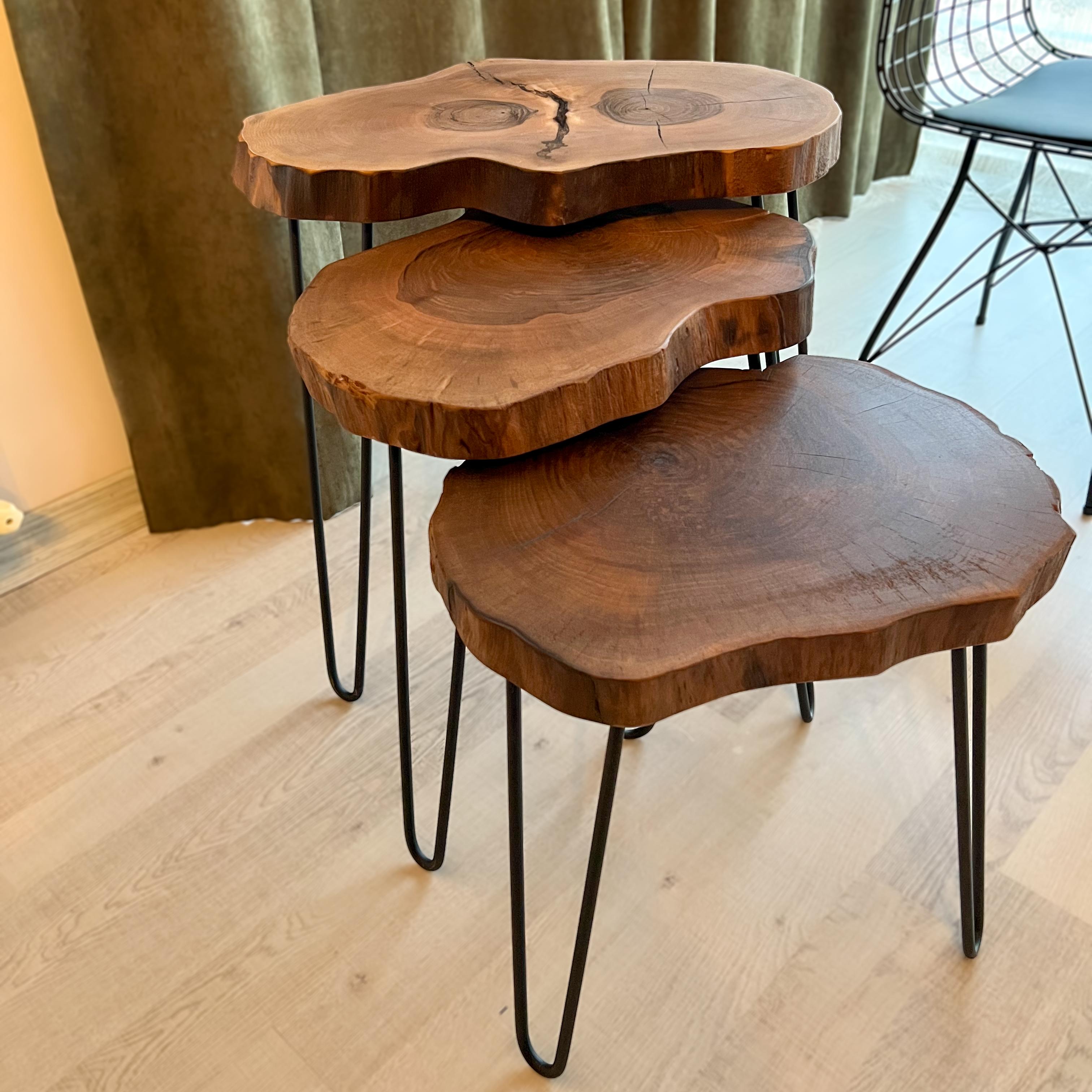 Live Edge Walnut Nested Coffee & Side Table Set image