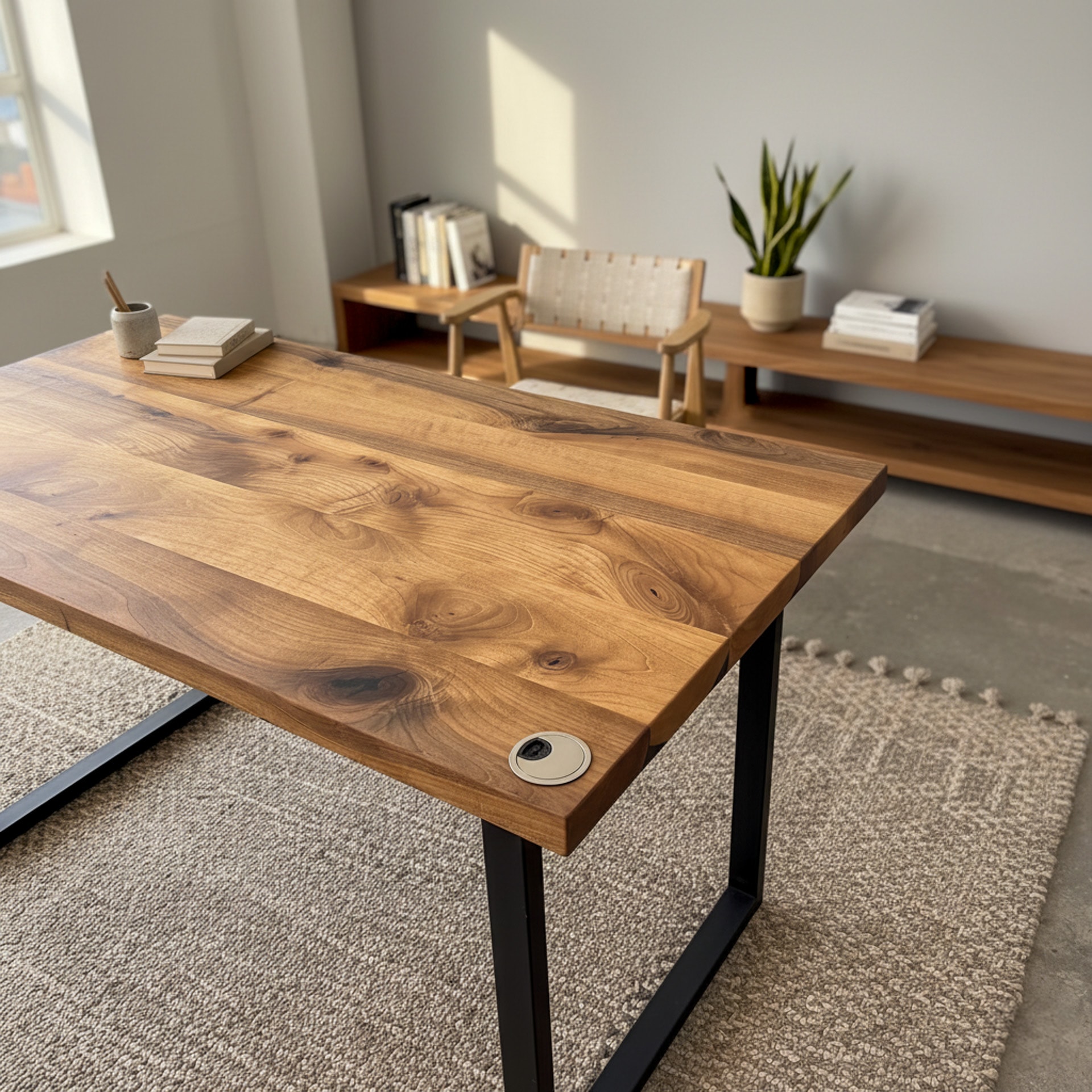 Masif Ceviz Çalışma Masası | Naturel Ceviz ve Koyu Ceviz