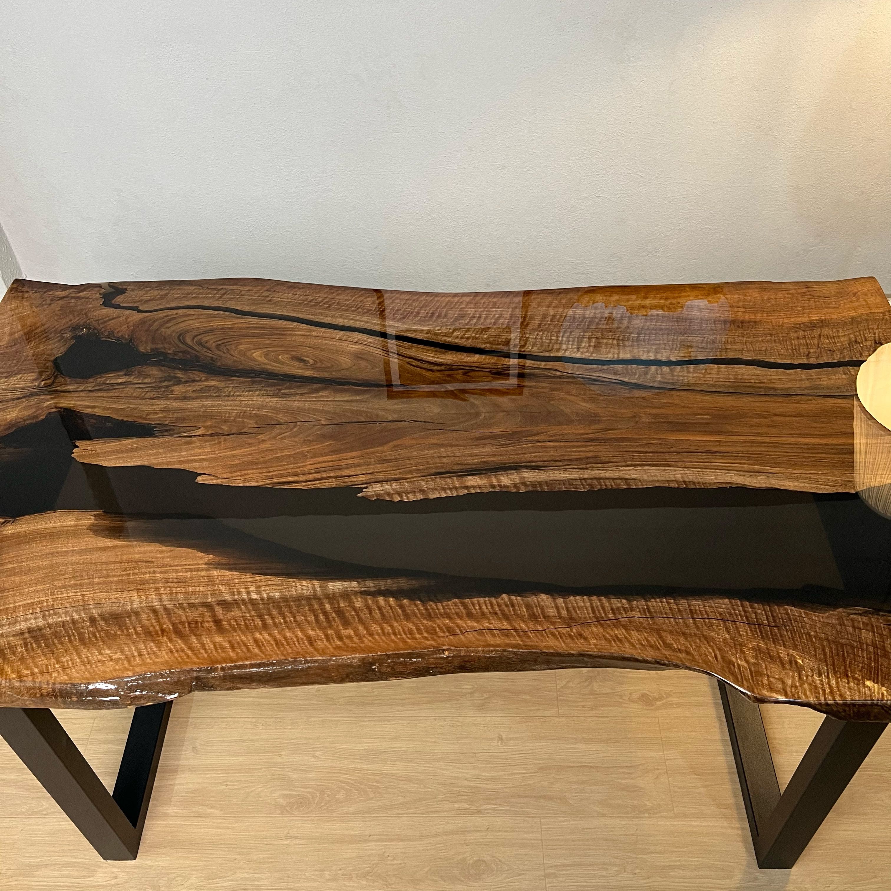 Quick Ship Live Edge Walnut Epoxy Resin Table