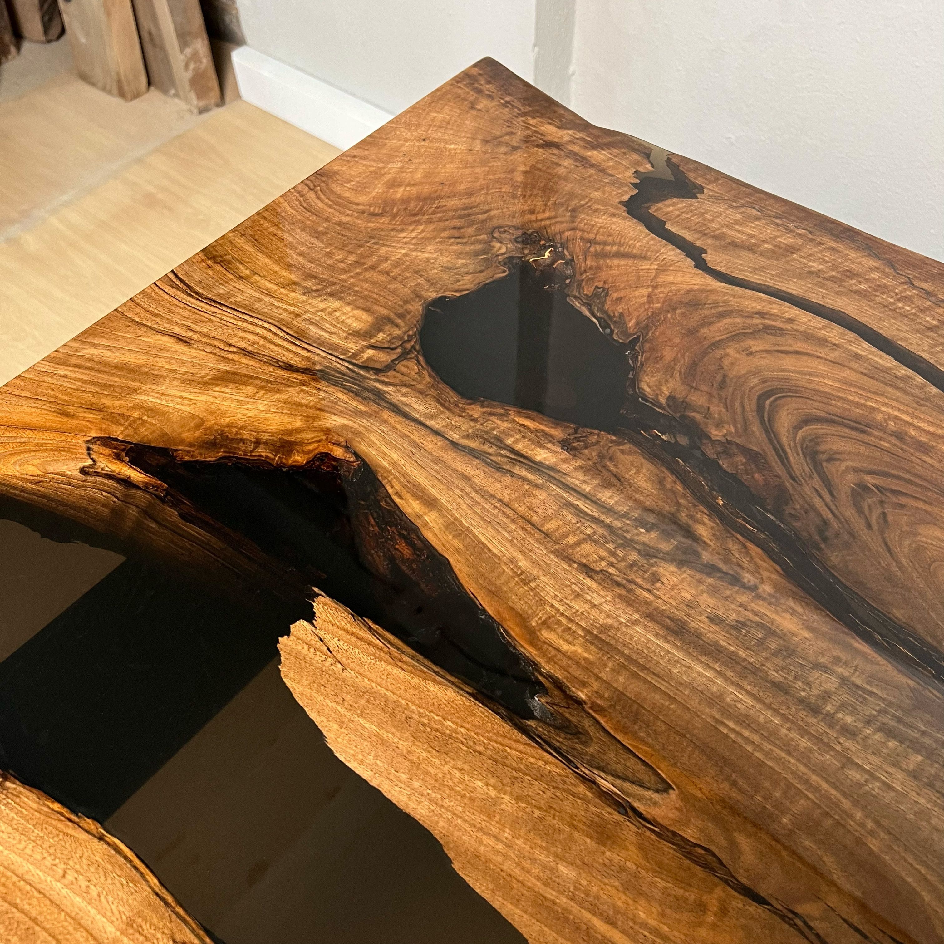 Quick Ship Live Edge Walnut Epoxy Resin Table