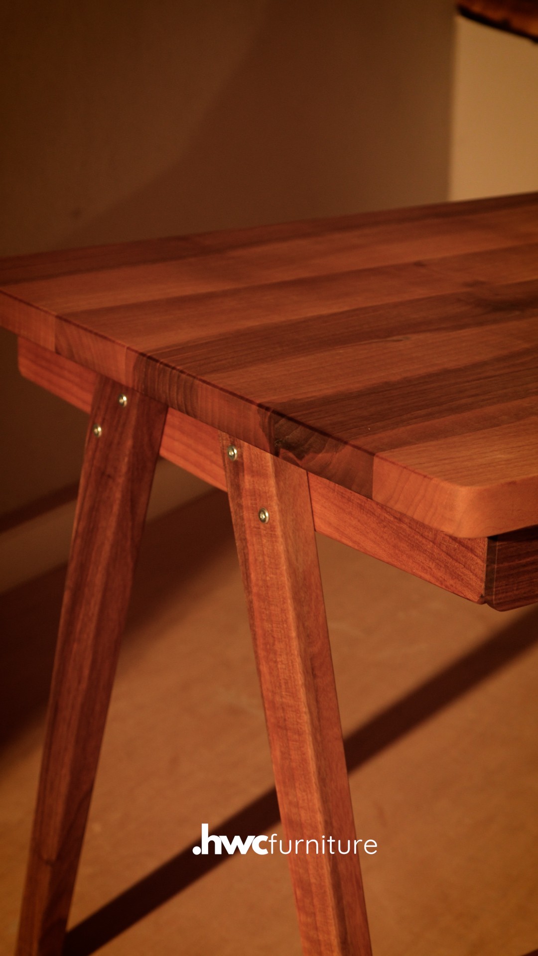 Solid Chestnut Wooden Computer&Writing Desk with 2 Drawers