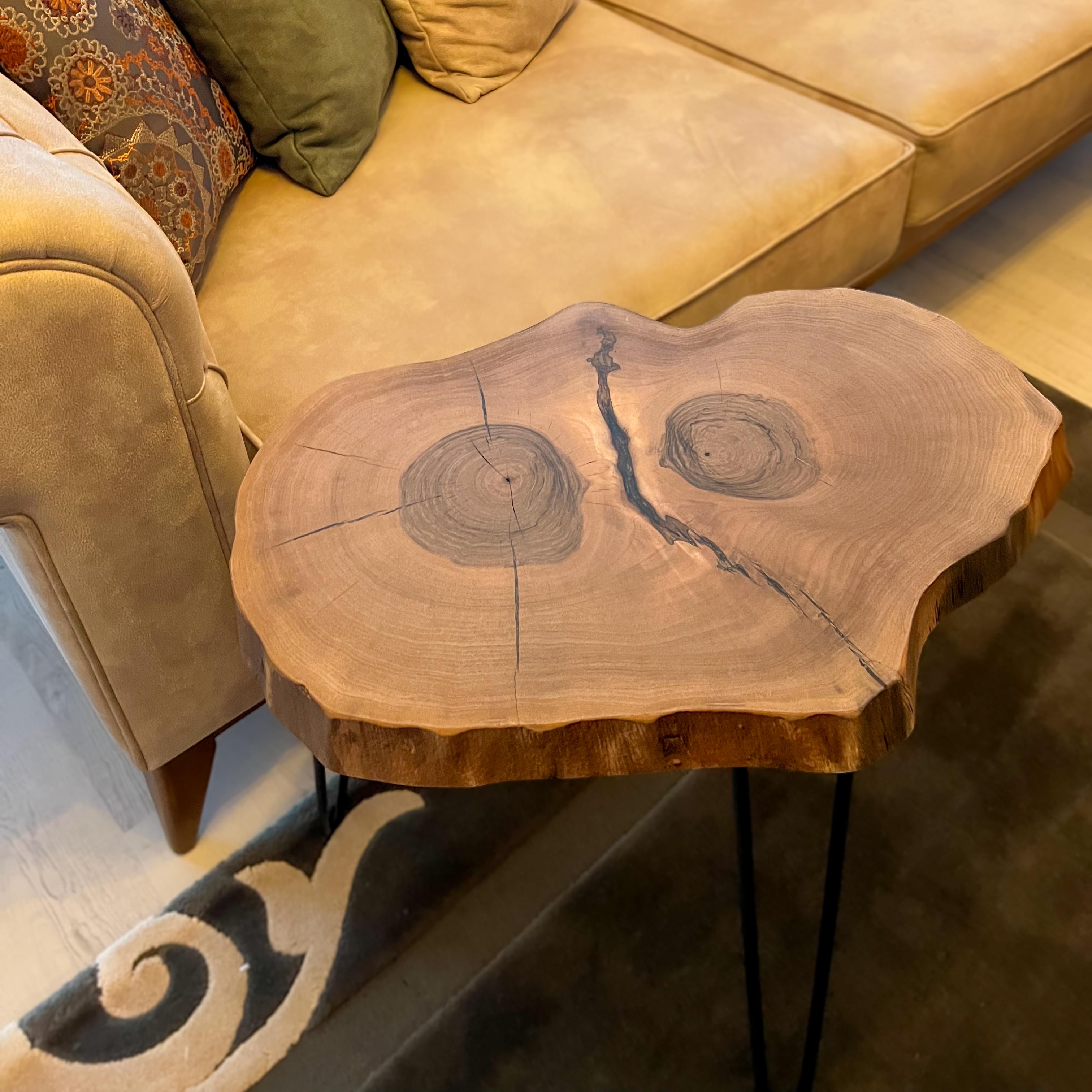 Live Edge Walnut Nested Coffee & Side Table Set