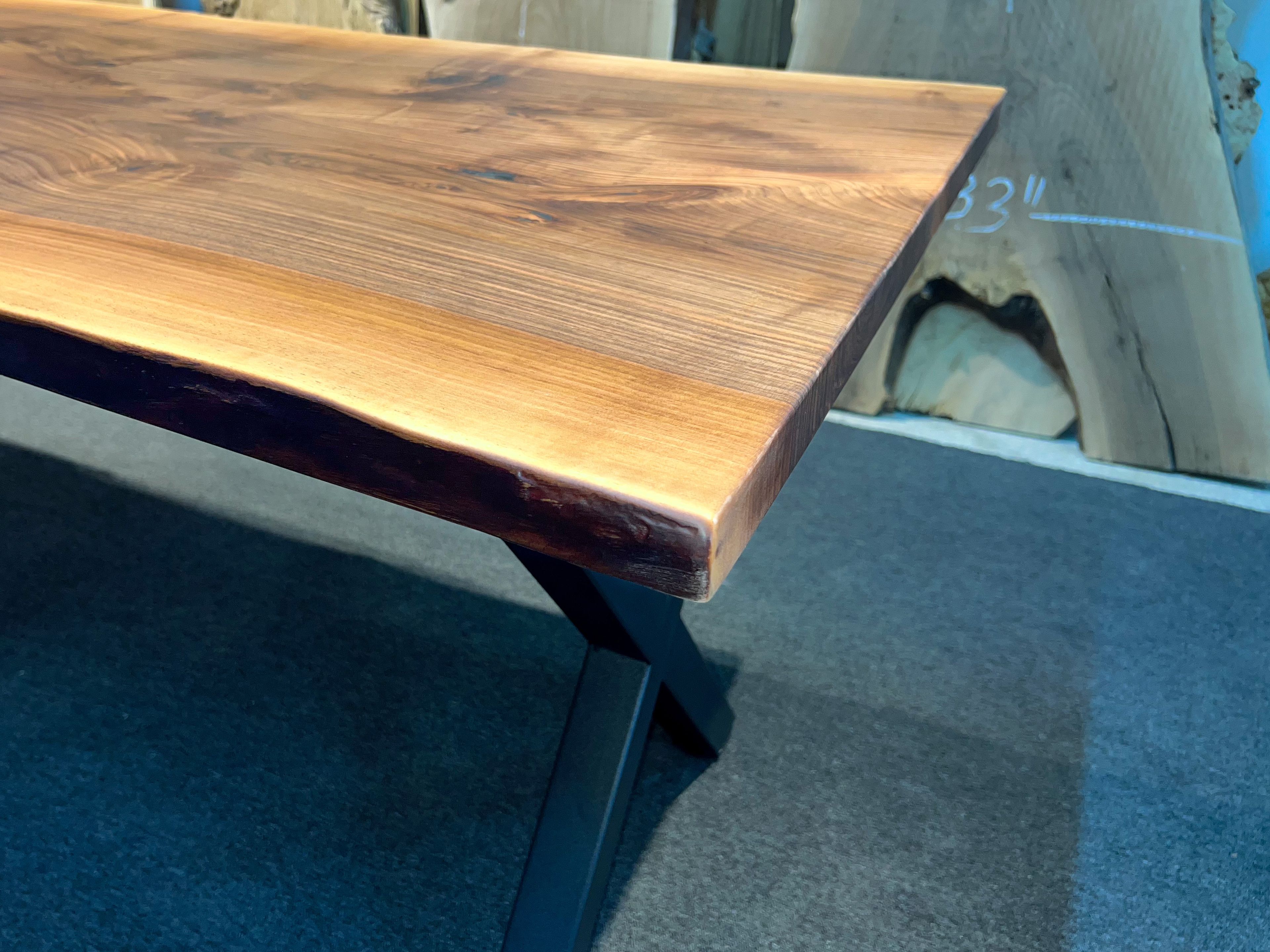 Live Edge Walnut Slab & Wooden Table, Natural Edge, Dining Table, Kitchen Table