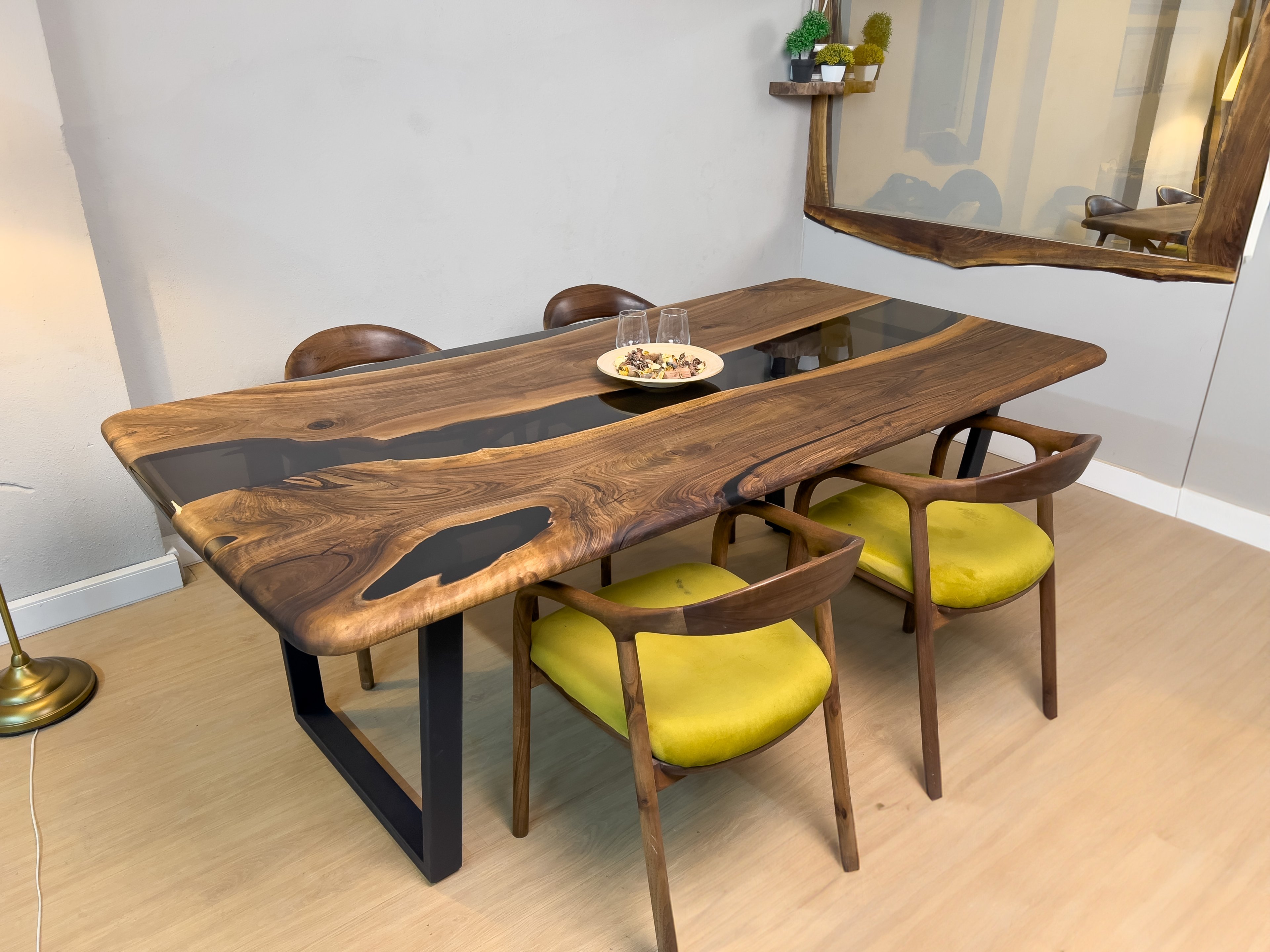 Solid Walnut Table and Matching Bench