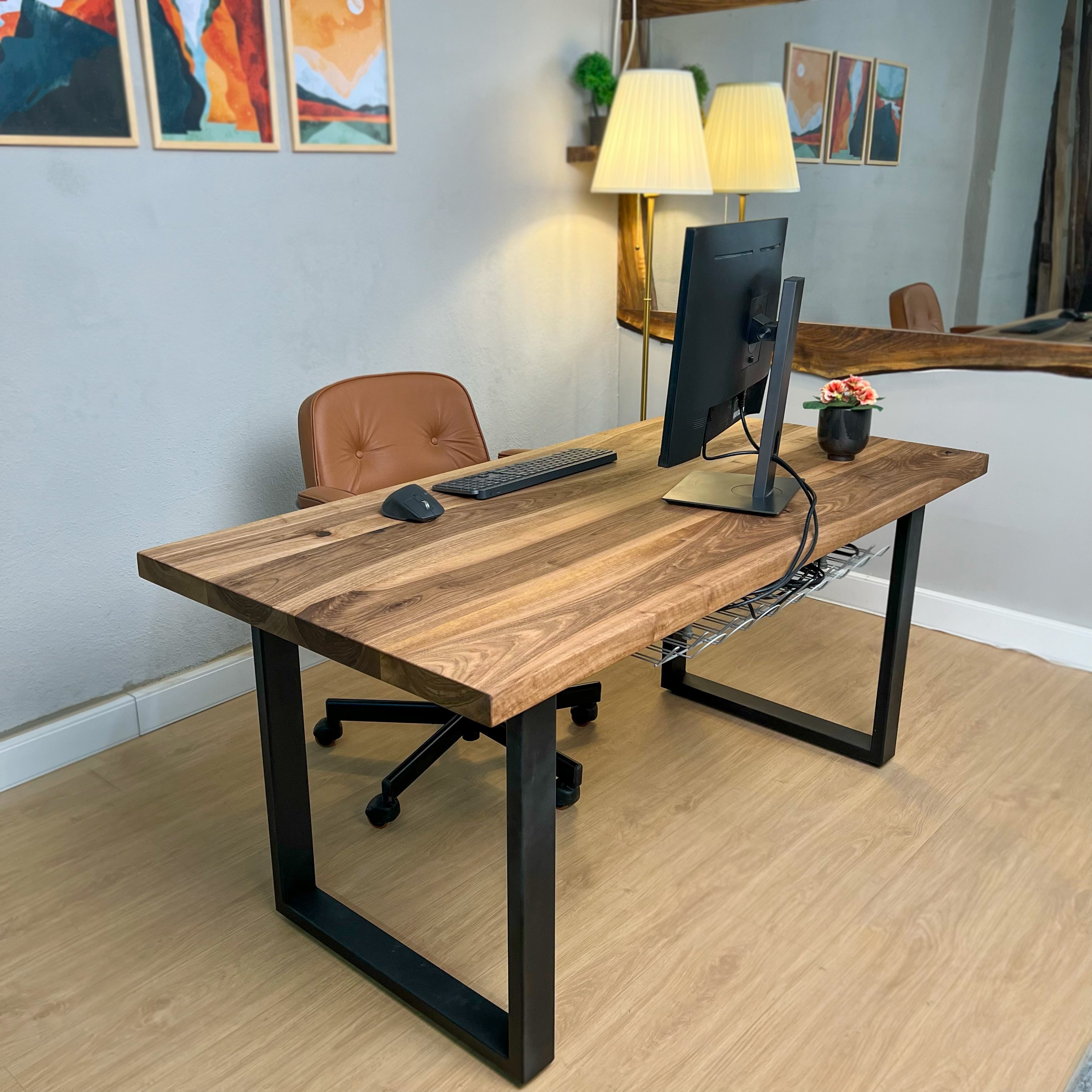 Solid Walnut Wood Office Desk