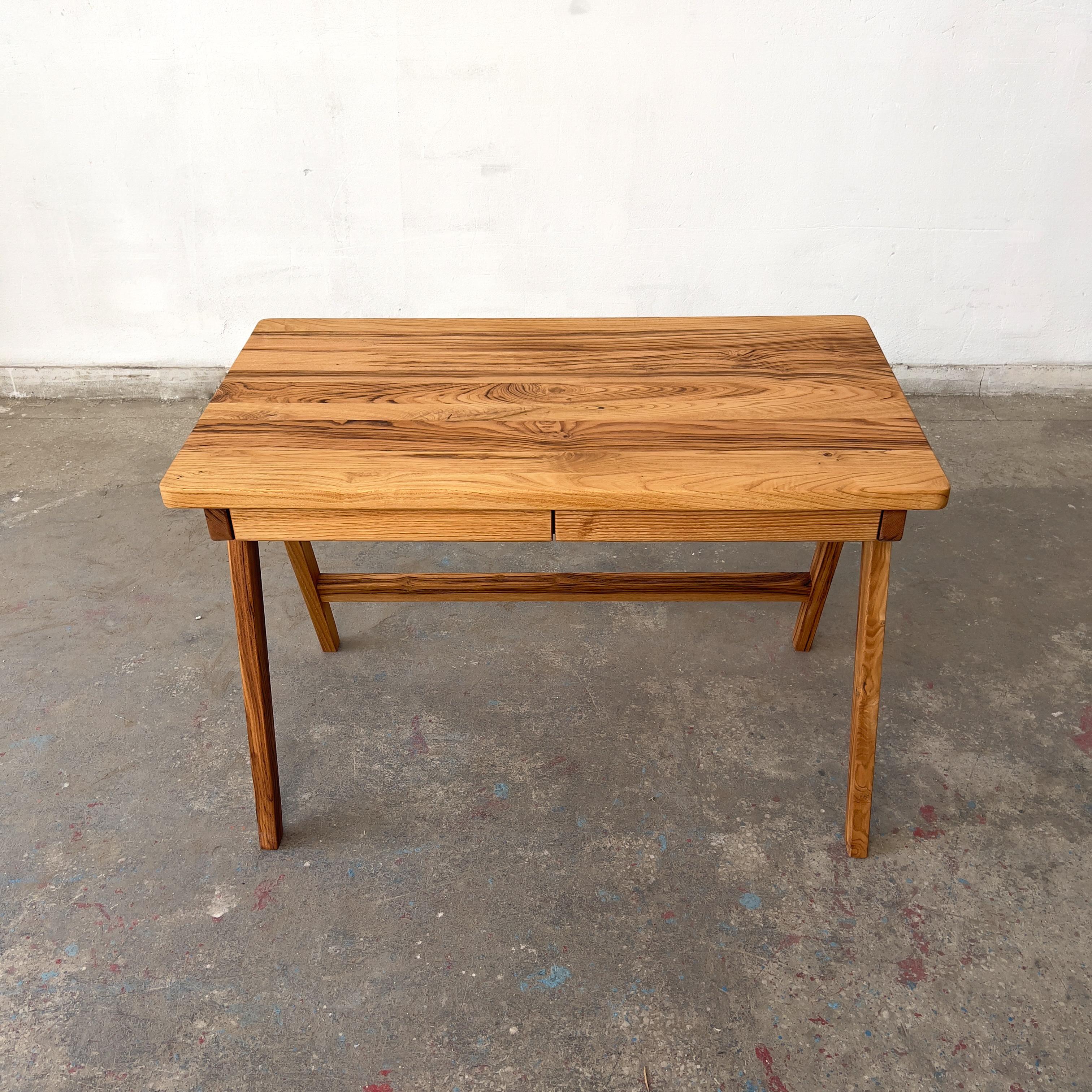 Solid Chestnut Wooden Computer&Writing Desk with 2 Drawers