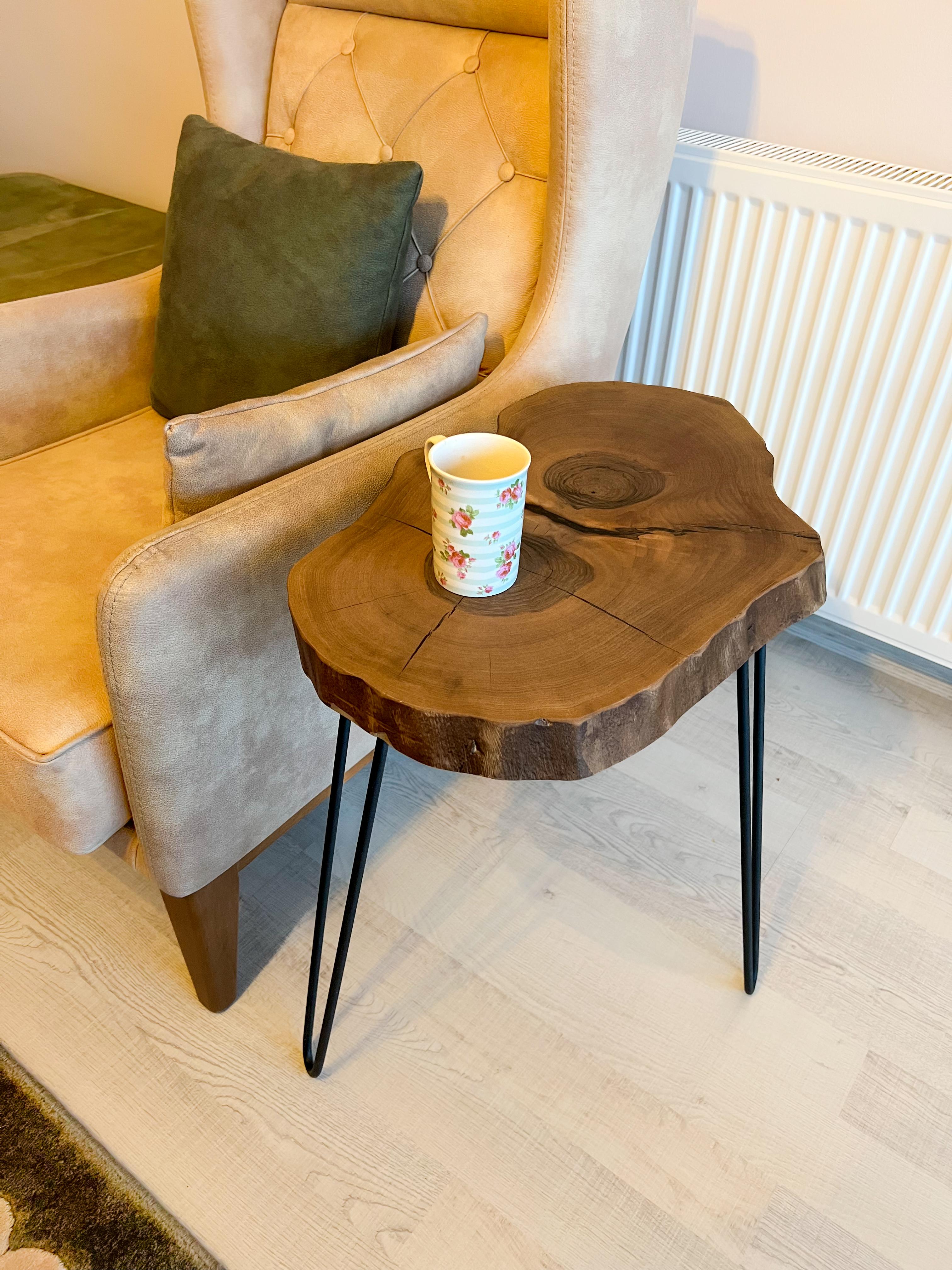 Live Edge Walnut Nested Coffee & Side Table Set