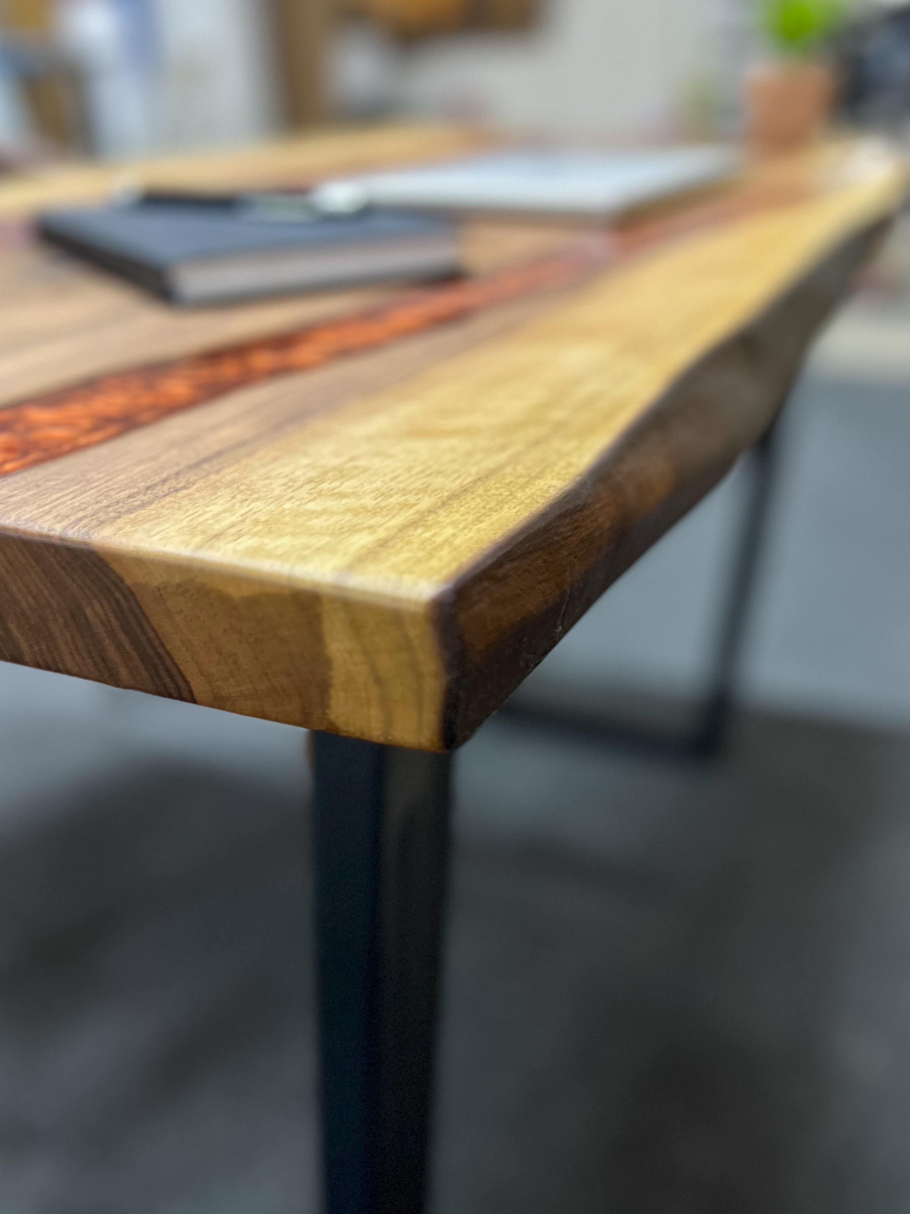 Live Edge Copper Epoxy Walnut Table