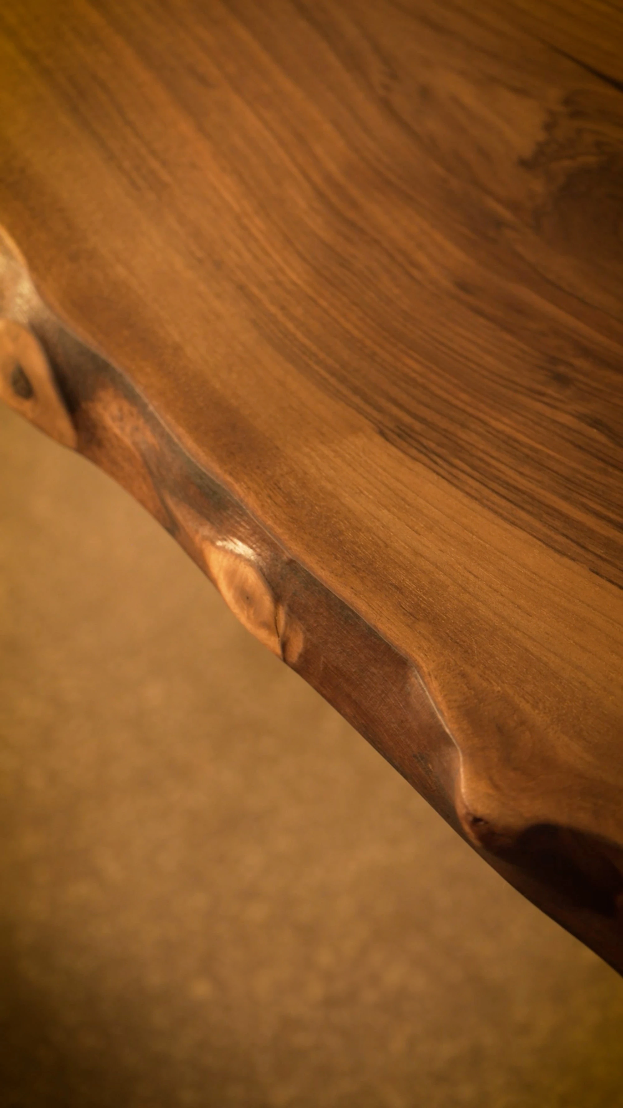 Walnut Live Edge Dining Table – Handmade Natural Wooden Table, Modern Rustic Solid Wood Design