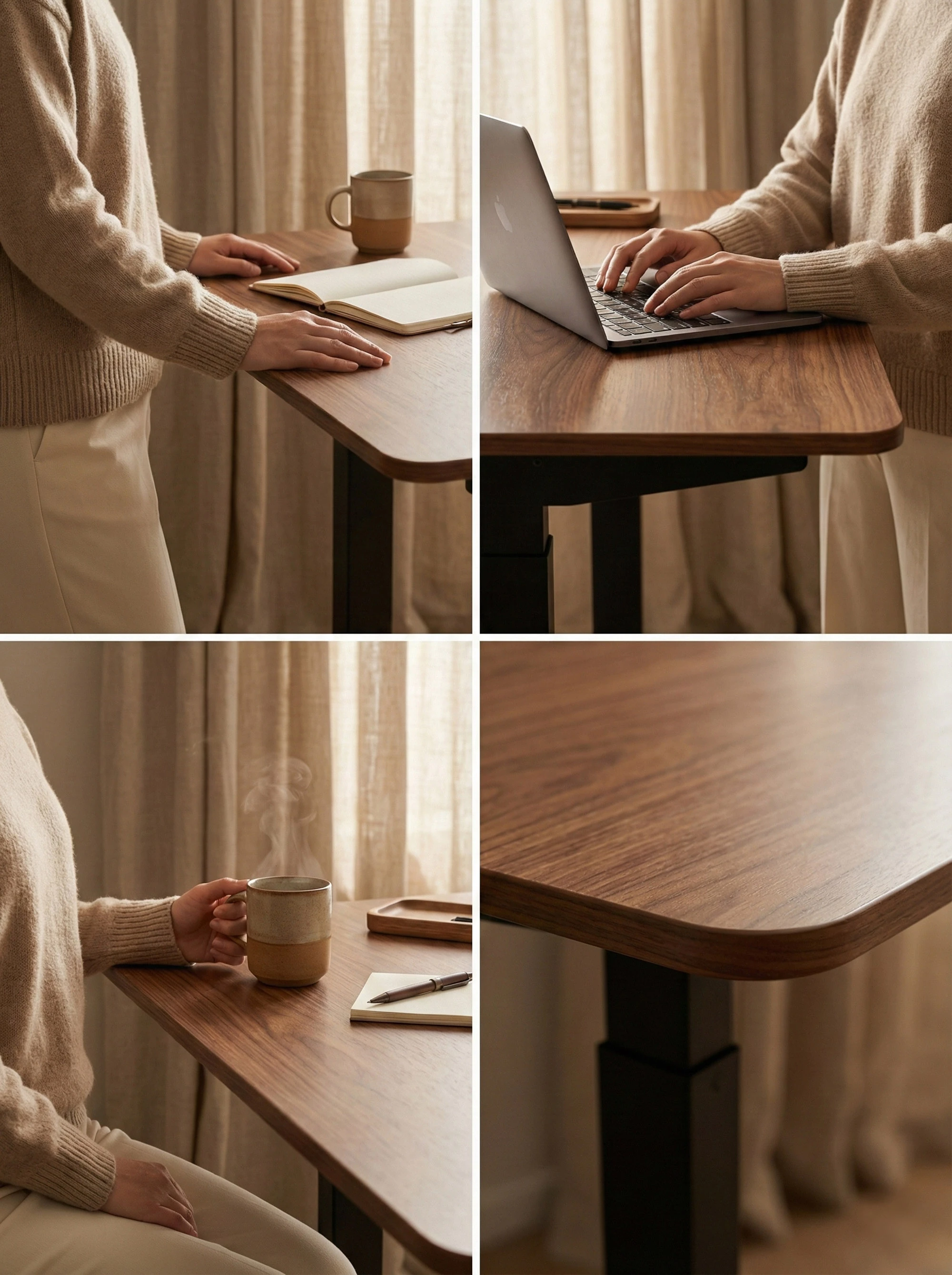 Elektrikli Yükseklik Ayarlı Ahşap Çalışma Masası