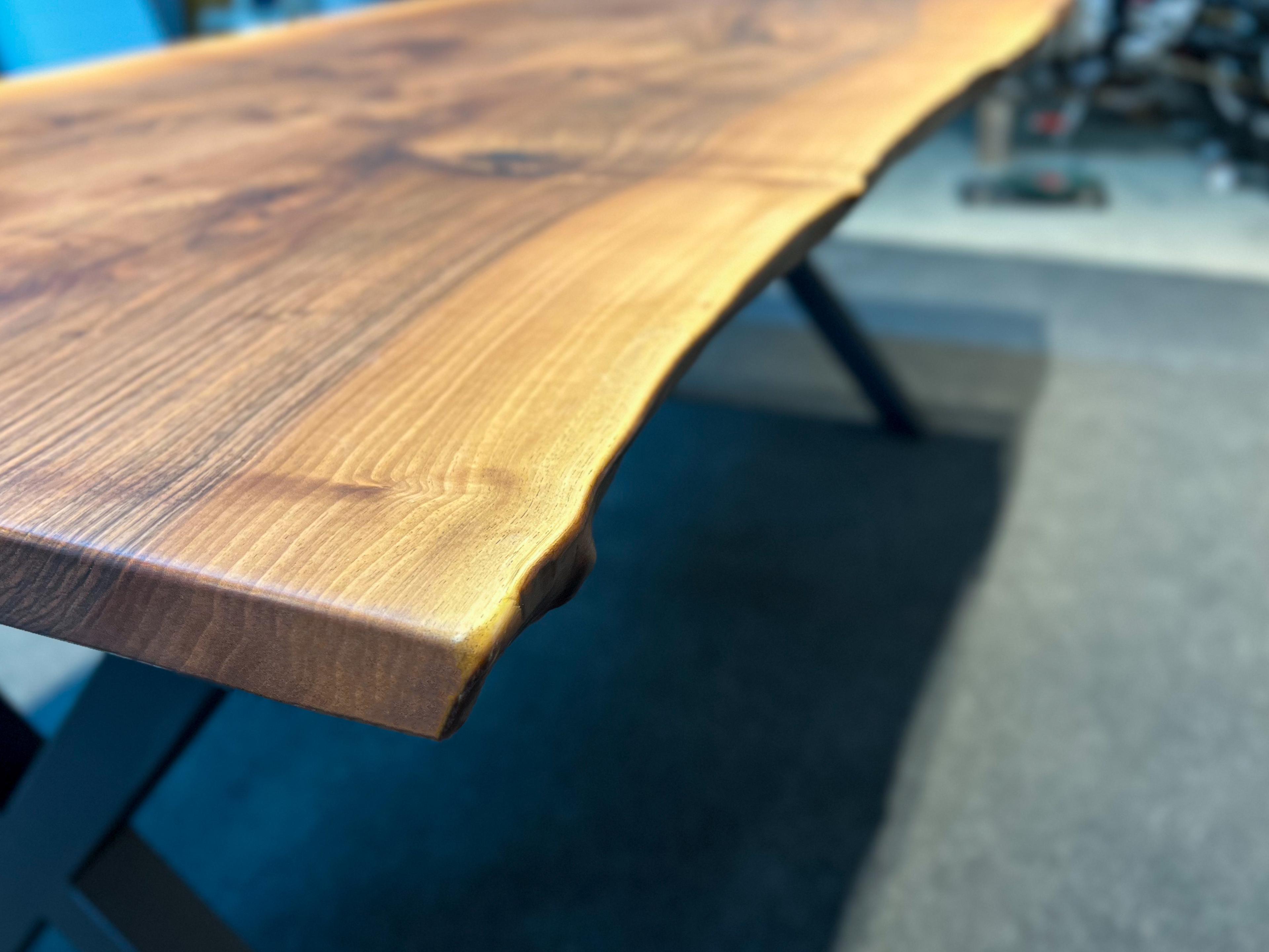 Live Edge Walnut Slab & Wooden Table, Natural Edge, Dining Table, Kitchen Table