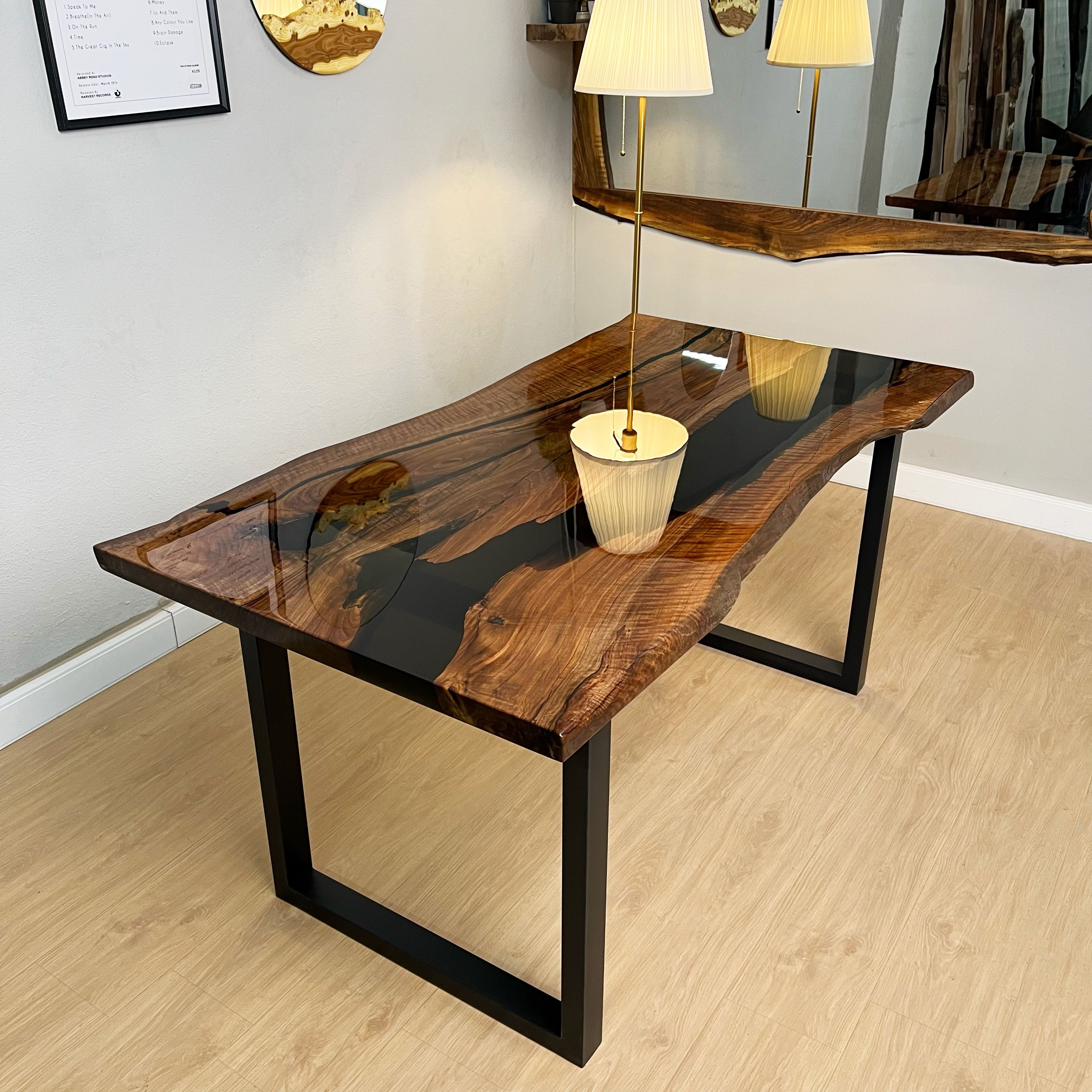 Quick Ship Live Edge Walnut Epoxy Resin Table image