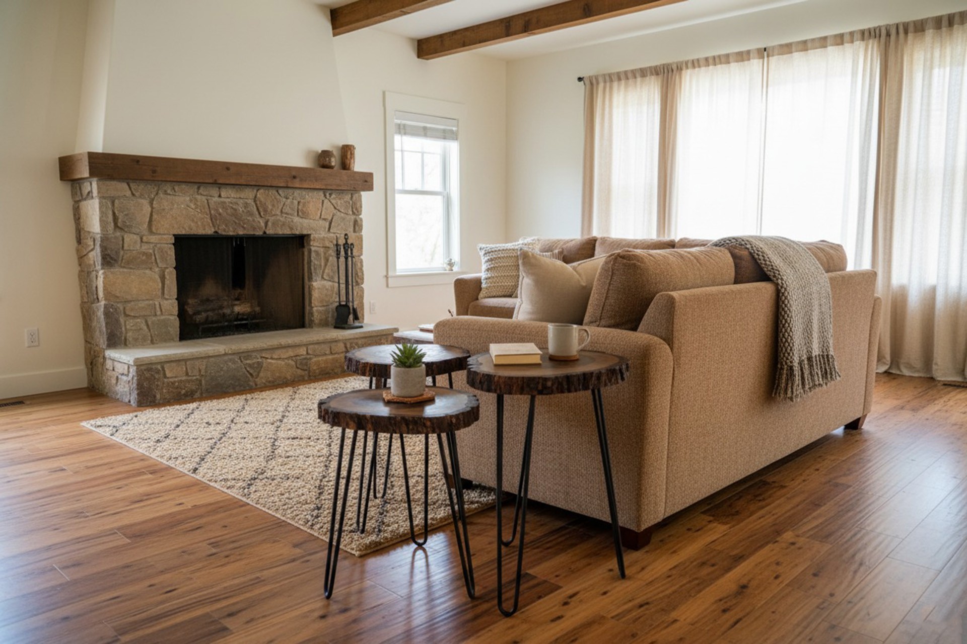 Live Edge Walnut Nested Coffee & Side Table Set