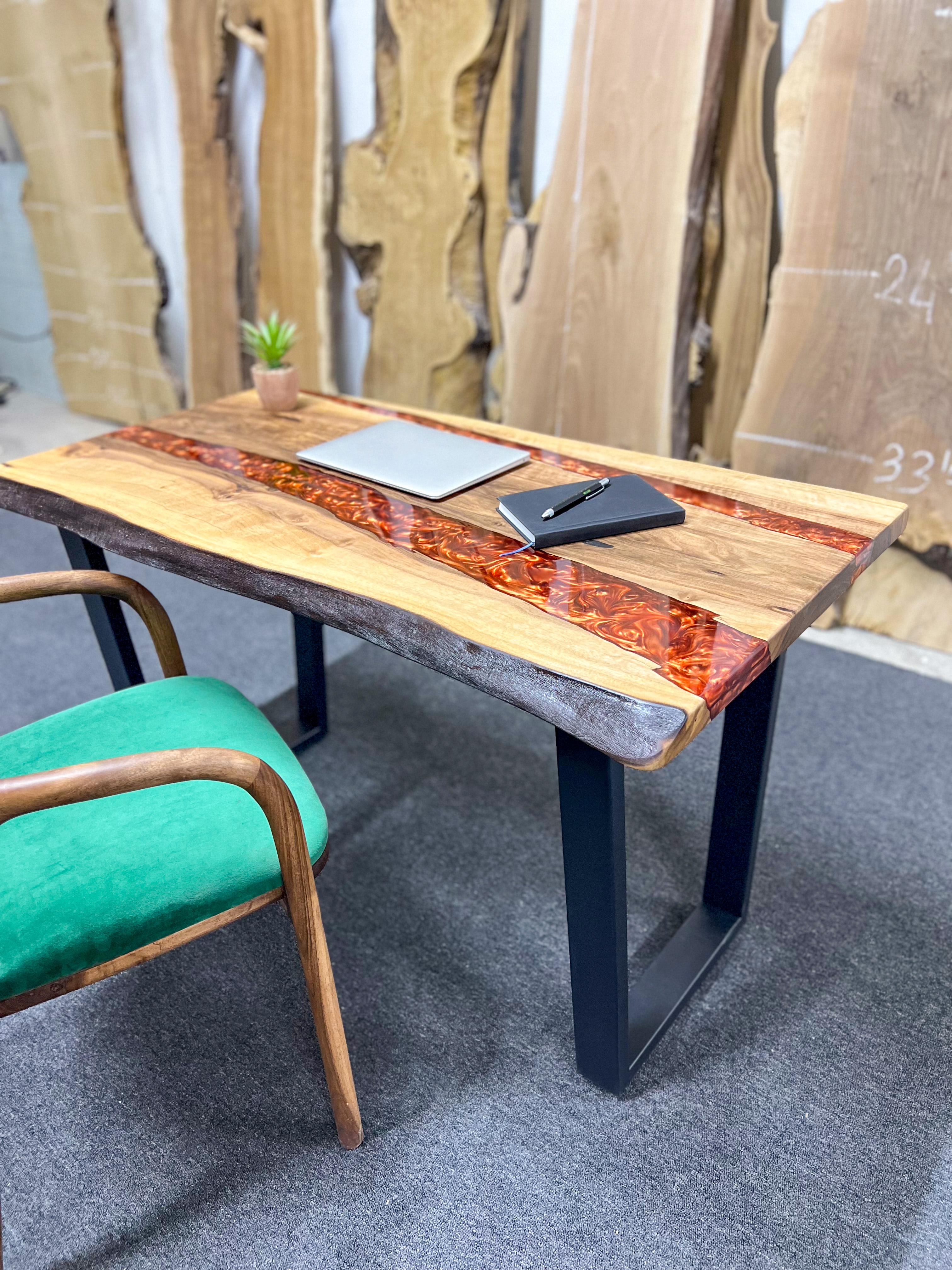 Live Edge Copper Epoxy Walnut Table