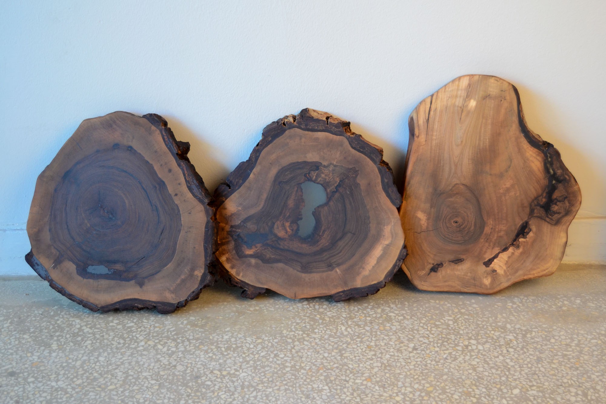 Live Edge Walnut Nested Coffee & Side Table Set