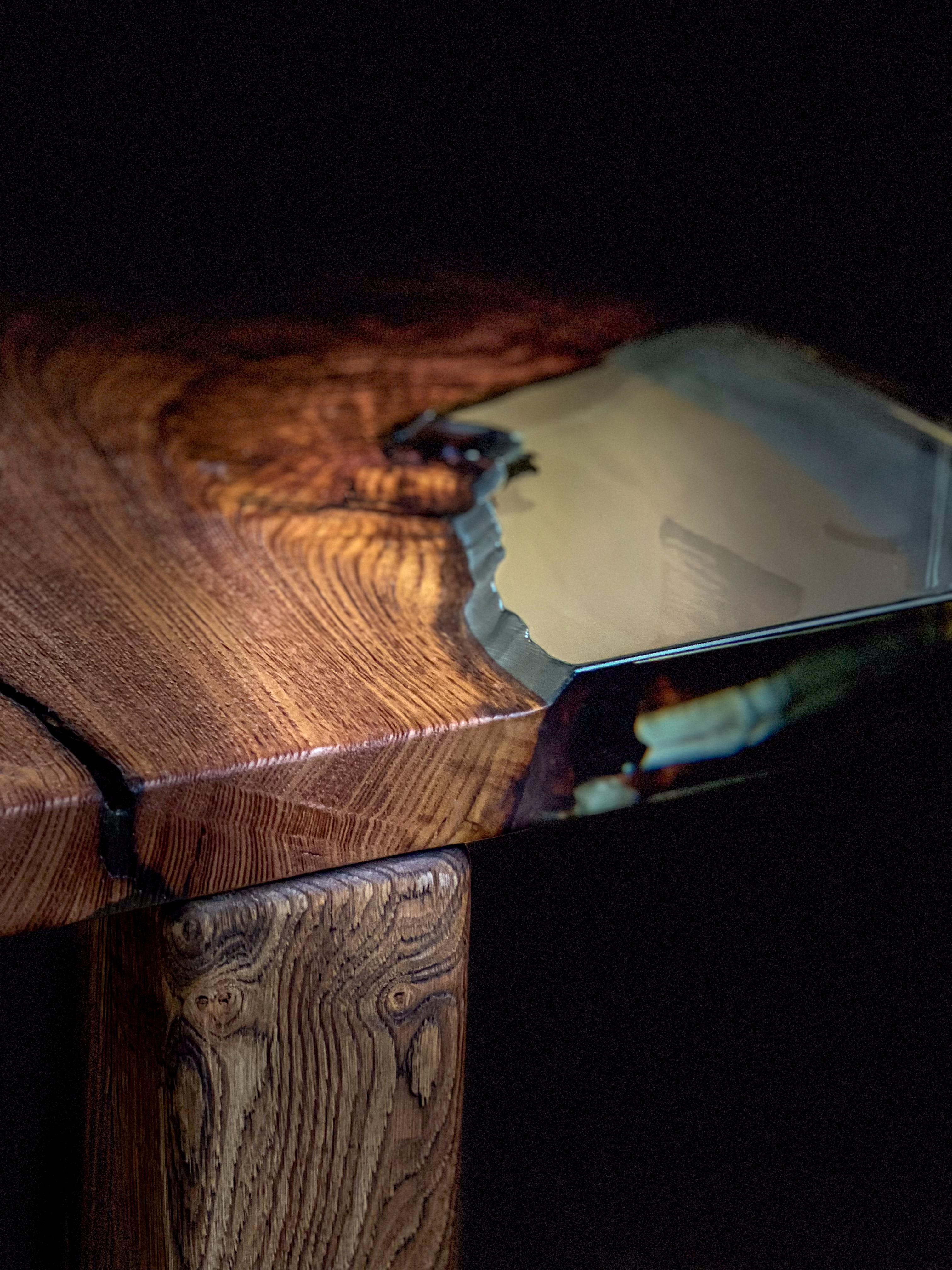 Rustic Distressed Chestnut One-of-a-kind Epoxy Coffee Table