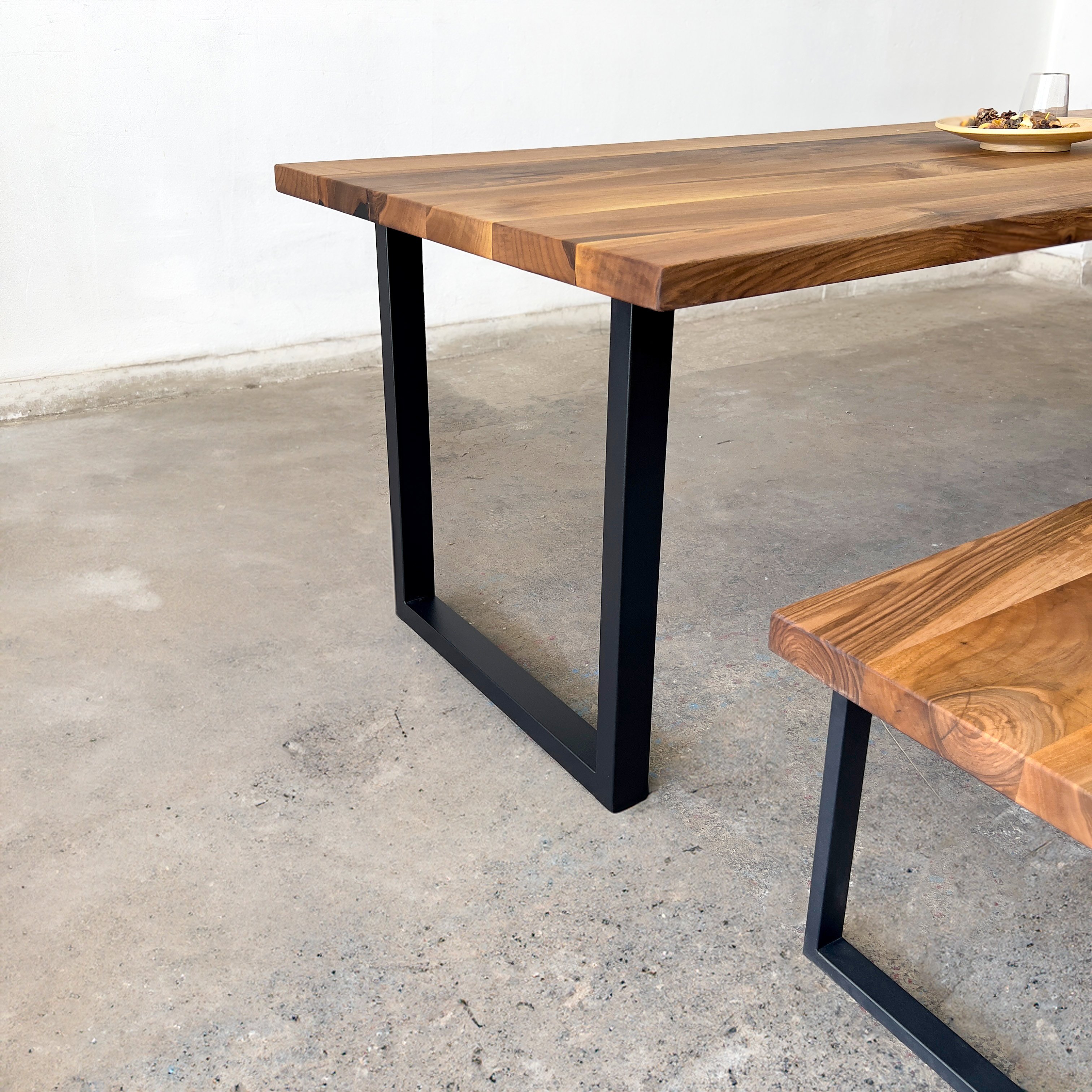 Solid Walnut Table and Matching Bench