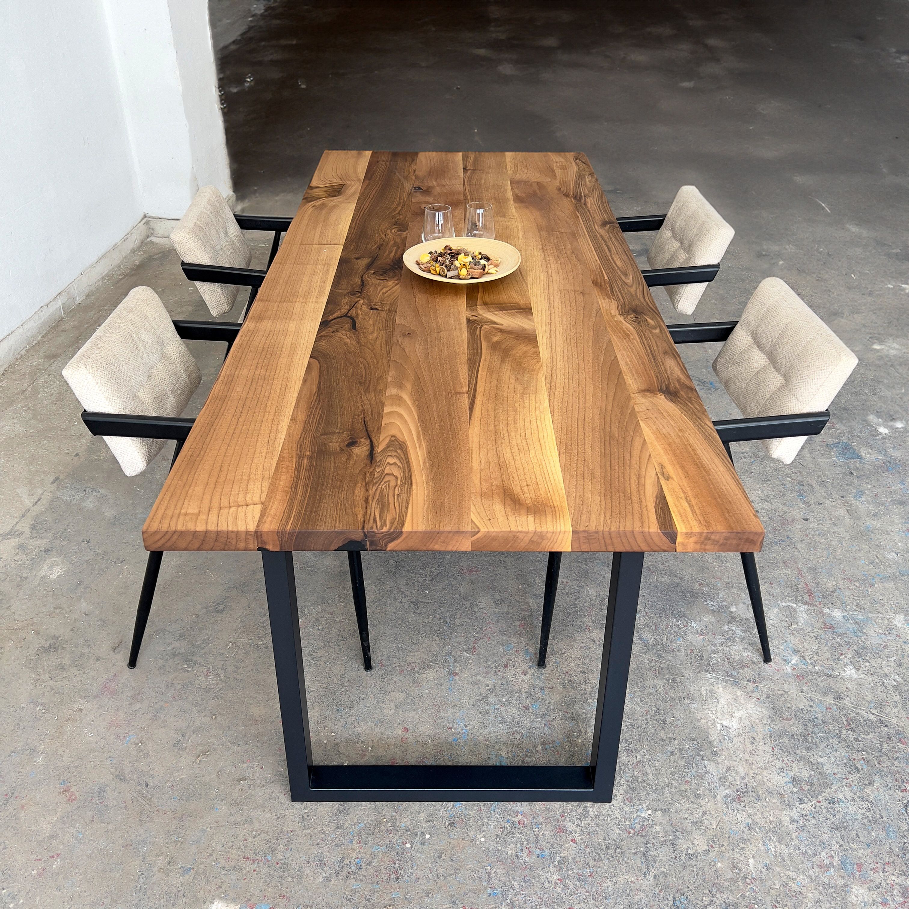 Solid Walnut Table and Matching Bench