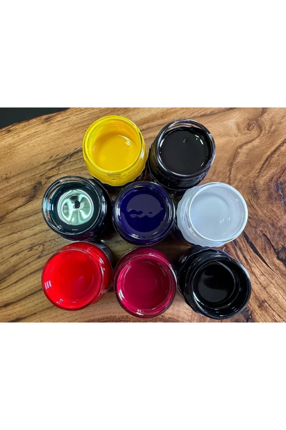 8’li Epoksi Sıvı Pigment Seti – 40 gr x 8 Renk | Beyaz, Kırmızı, Siyah, Sarı, Yeşil, Bordo, Mor, Magenta
