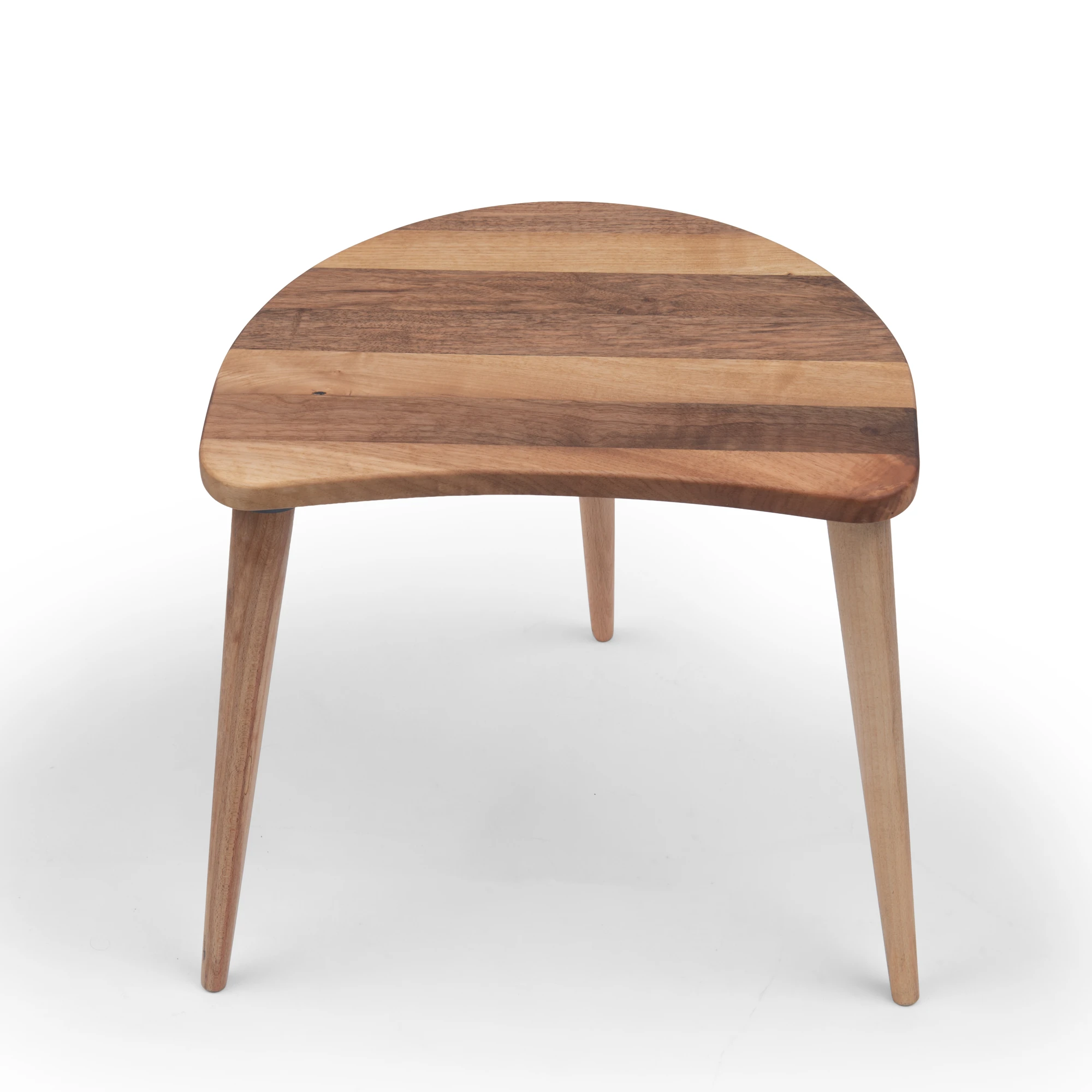 Solid Walnut Set of 3 Nesting Coffee Table with Solid Walnut Wood Tapered Legs