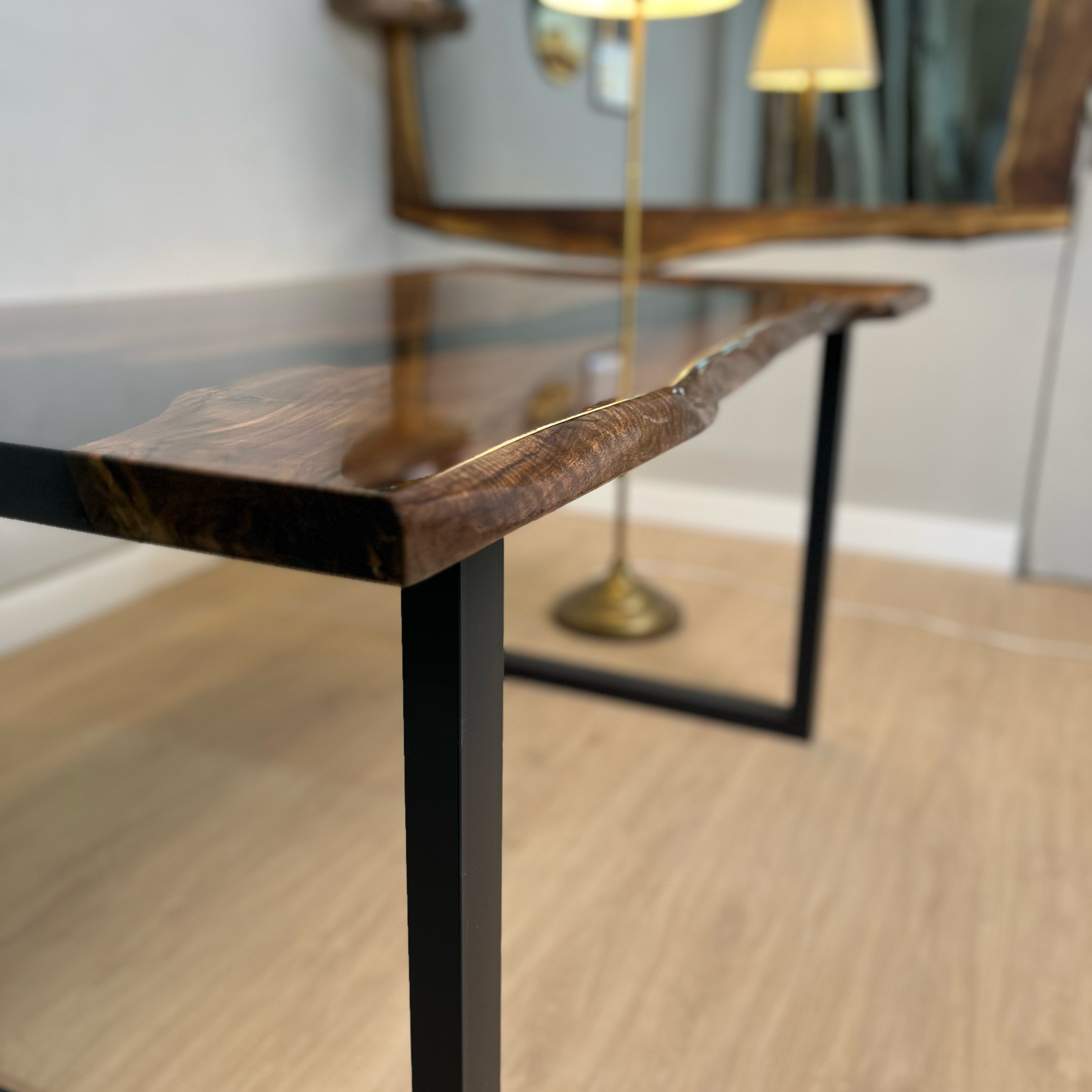 Quick Ship Live Edge Walnut Epoxy Resin Table