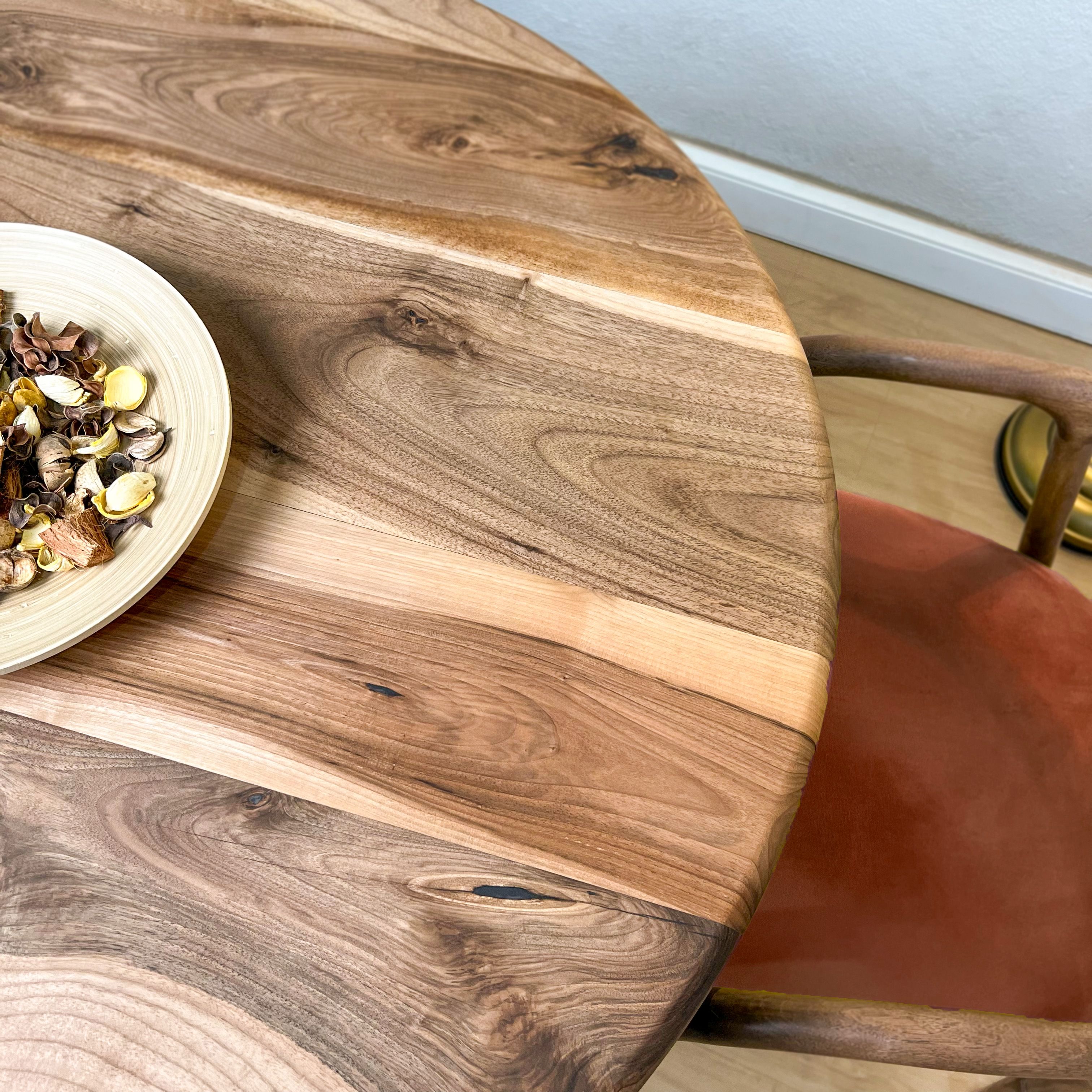 Round Solid Walnut Dining Table image