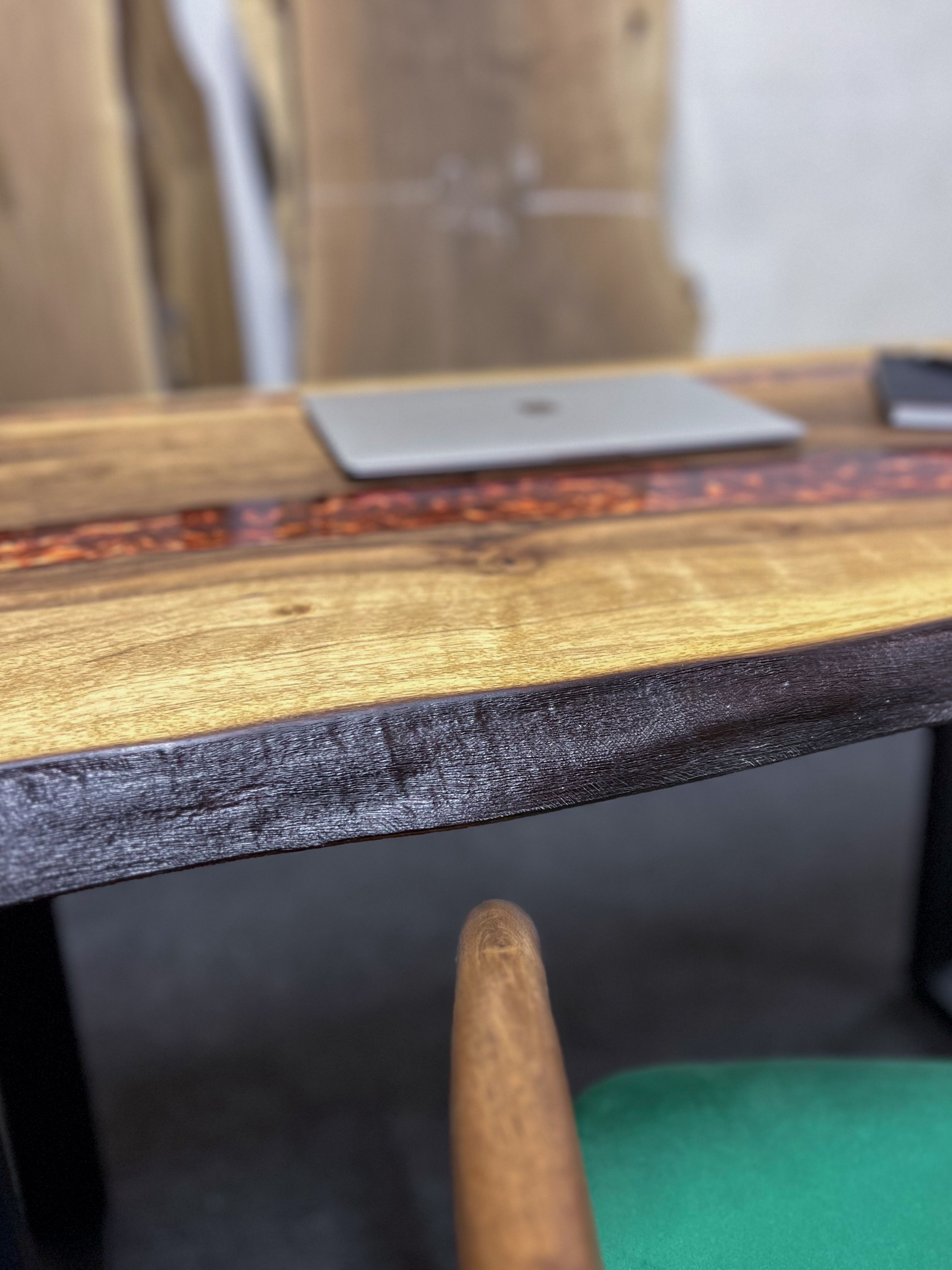 Live Edge Copper Epoxy Walnut Table