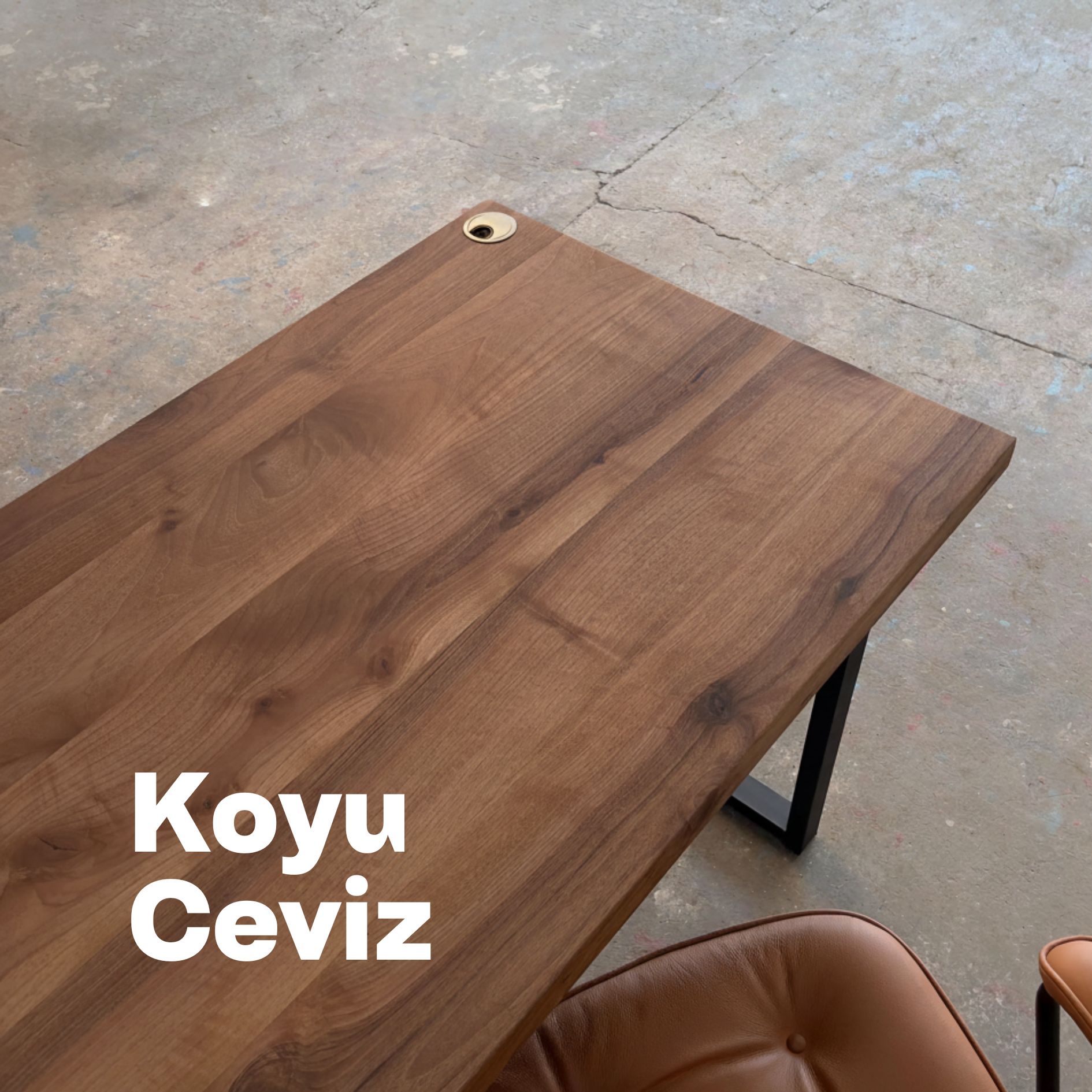 Masif Ceviz Çalışma Masası | Naturel Ceviz ve Koyu Ceviz
