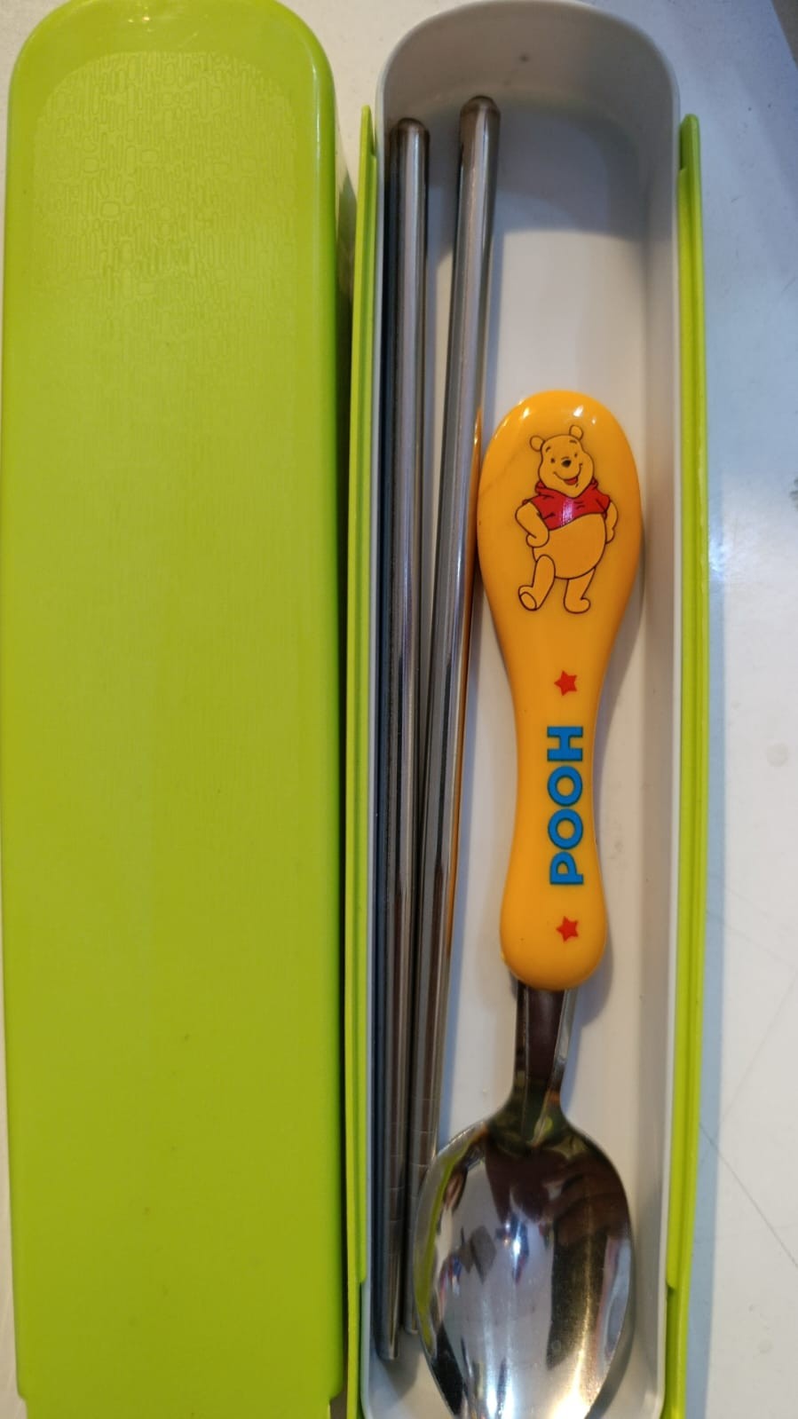4 Parça Metal Pooh Kutulu Chopstick Set