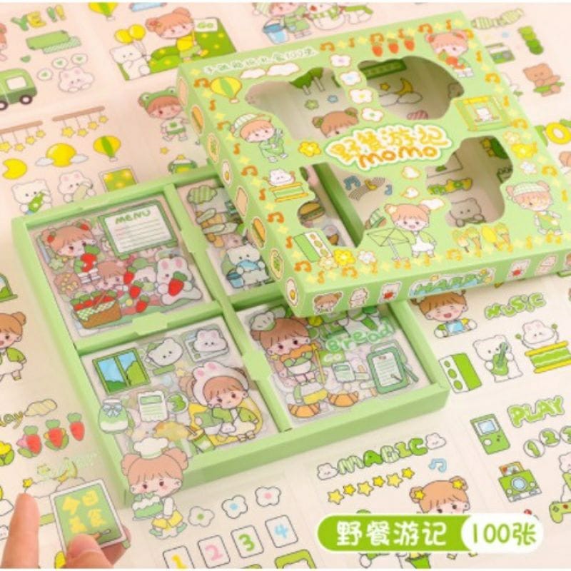 4 adet 100 yaptakli sticker set Sticker momo